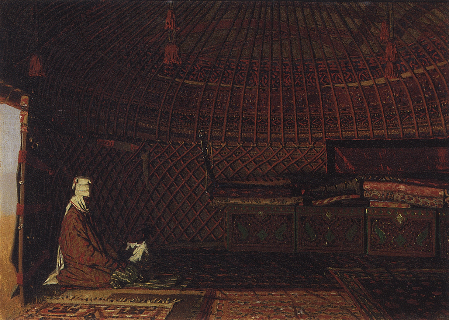 Верещагин В.В.. Внутренность юрты богатого киргиза. 1869-1870