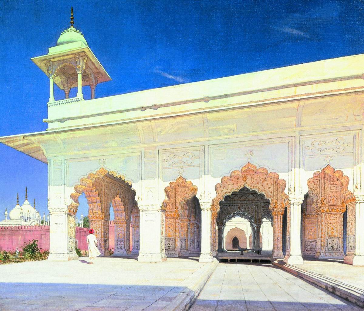 Верещагин В.В.. Тронный зал Великих моголов Шах-Джахана и Ауранг-Зеба в форте Дели. 1875