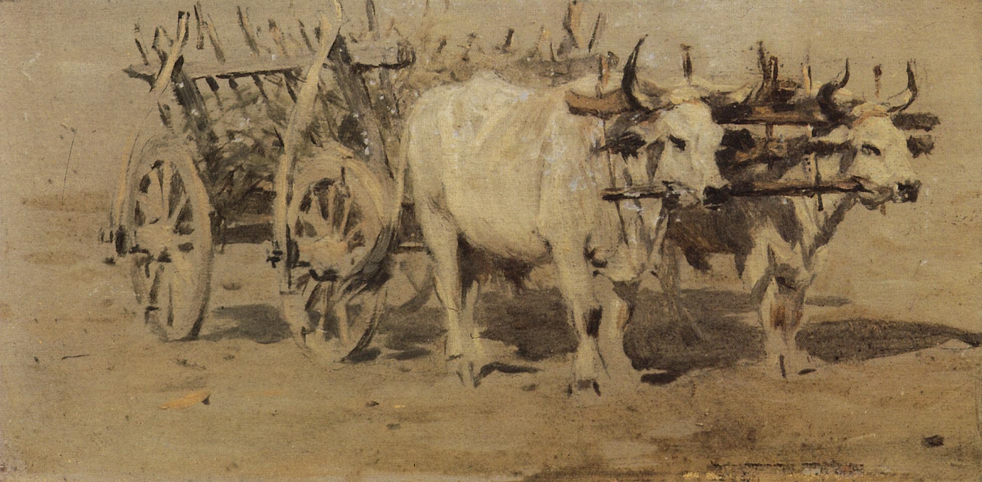 Верещагин В.В.. Телега для раненых. 1877