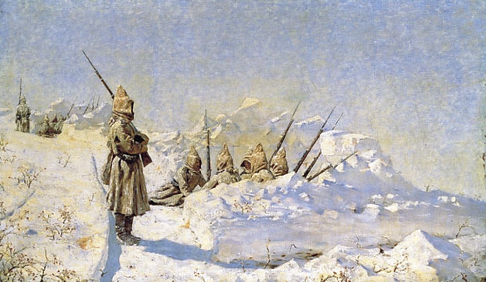Верещагин В.В.. Снежные траншеи (Русские позиции на Шипкинском перевале). 1878-1881