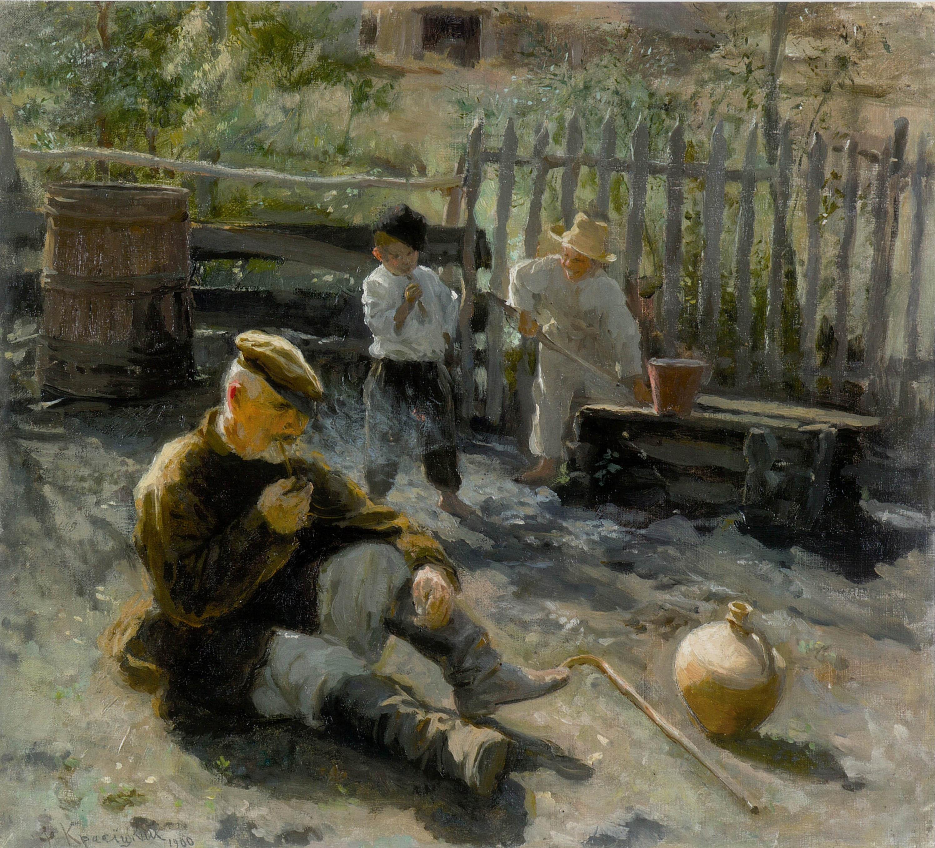 Красицкий. У колодца  . 1900 