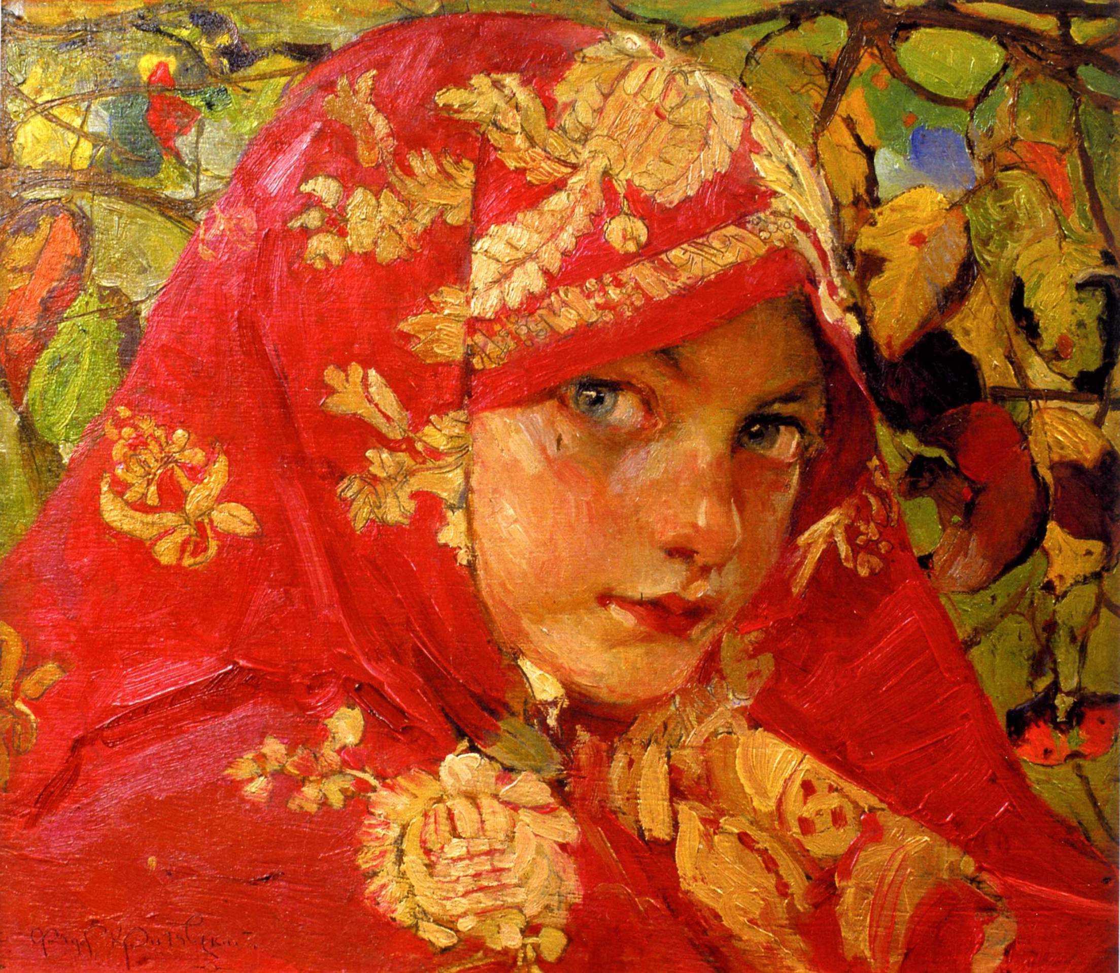 Кричевский Ф.. Головка девочки. (Портрет Гали Старицкой) . 1906-1907