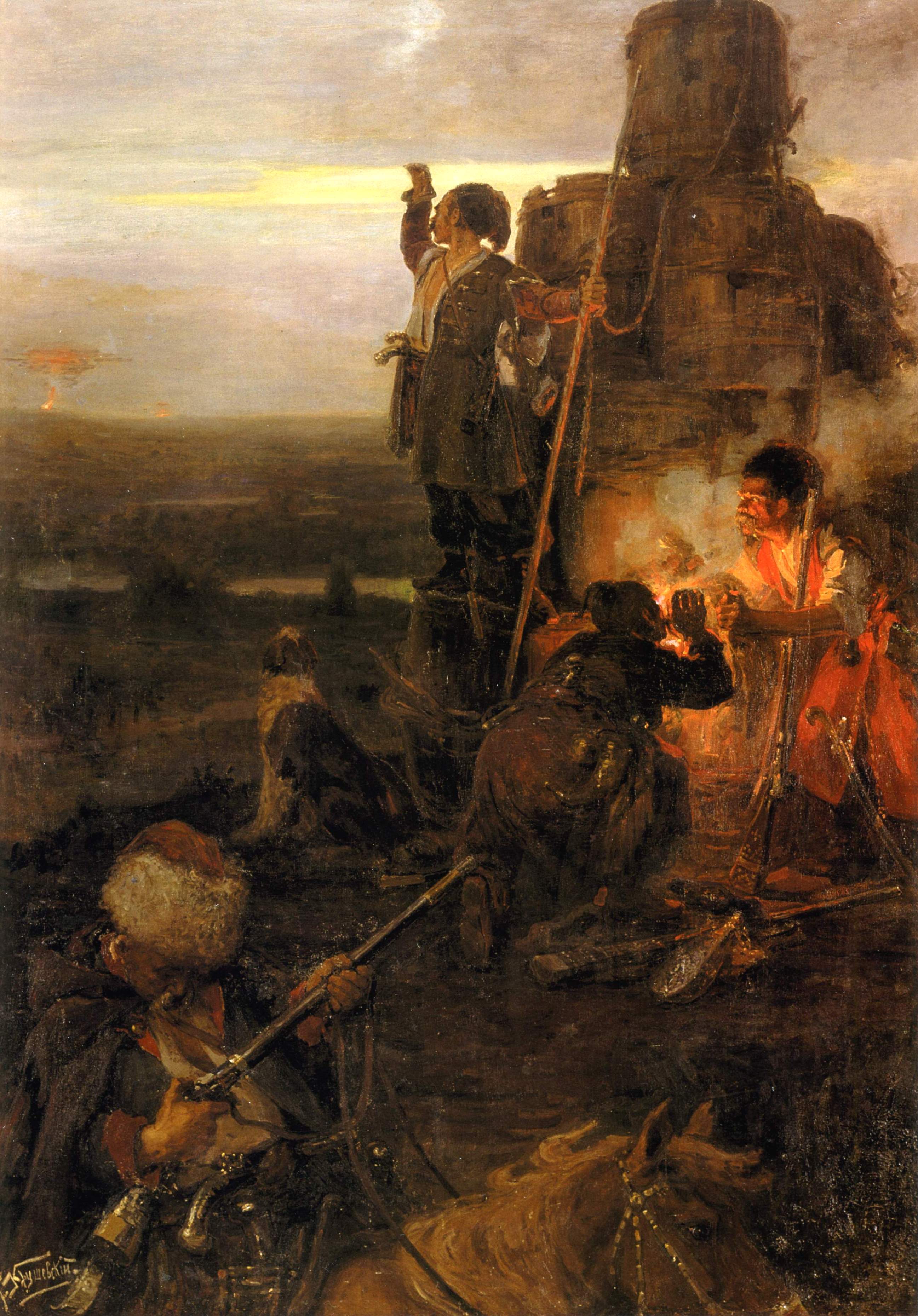Крушевский. Тревога . 1899