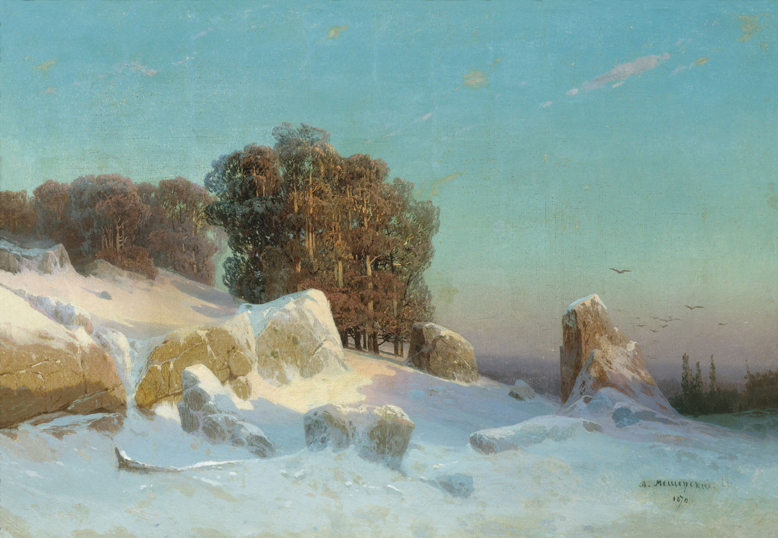 Мещерский. Зимний пейзаж. 1870