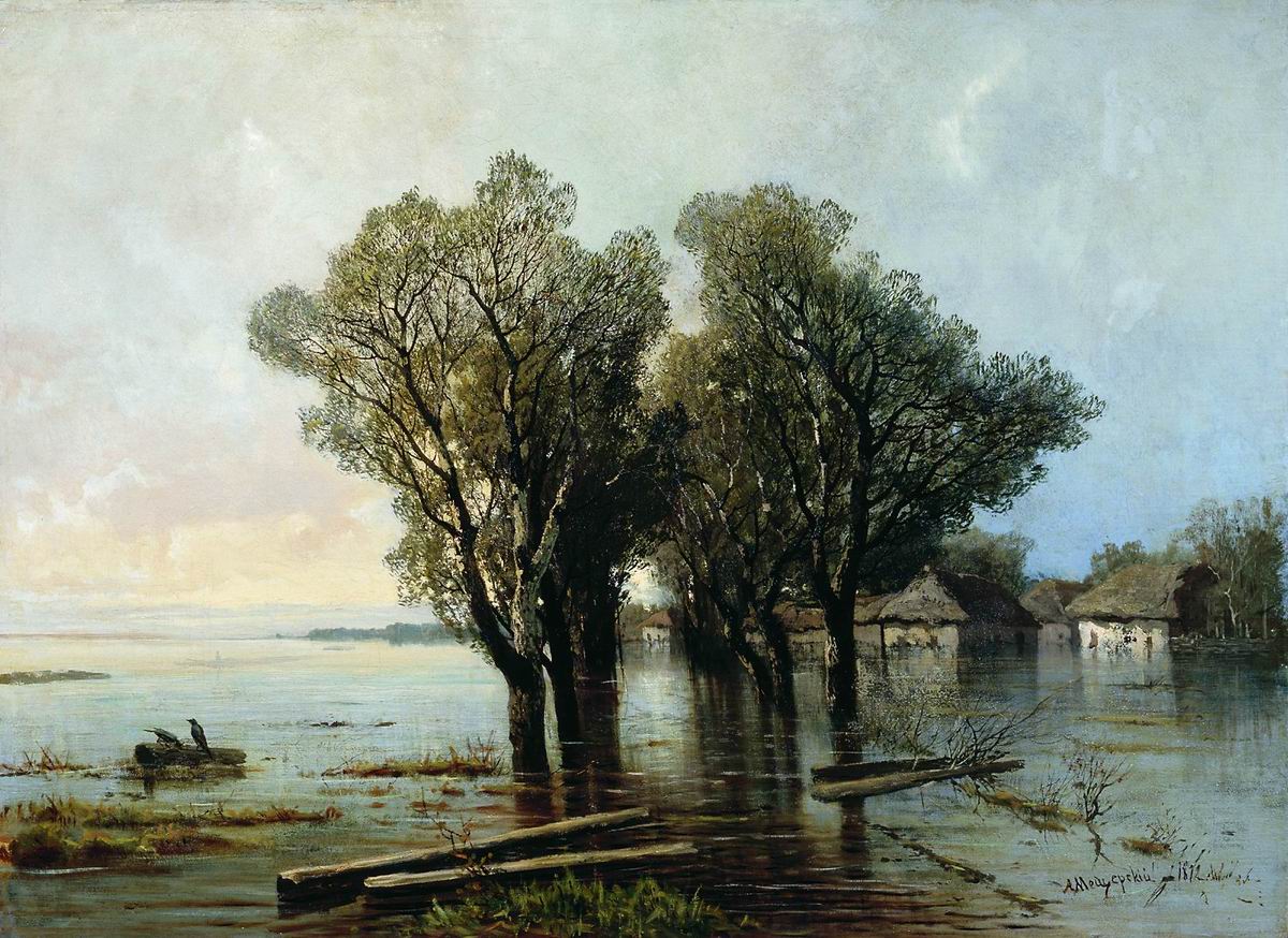 Мещерский. Наводнение в деревне. 1872