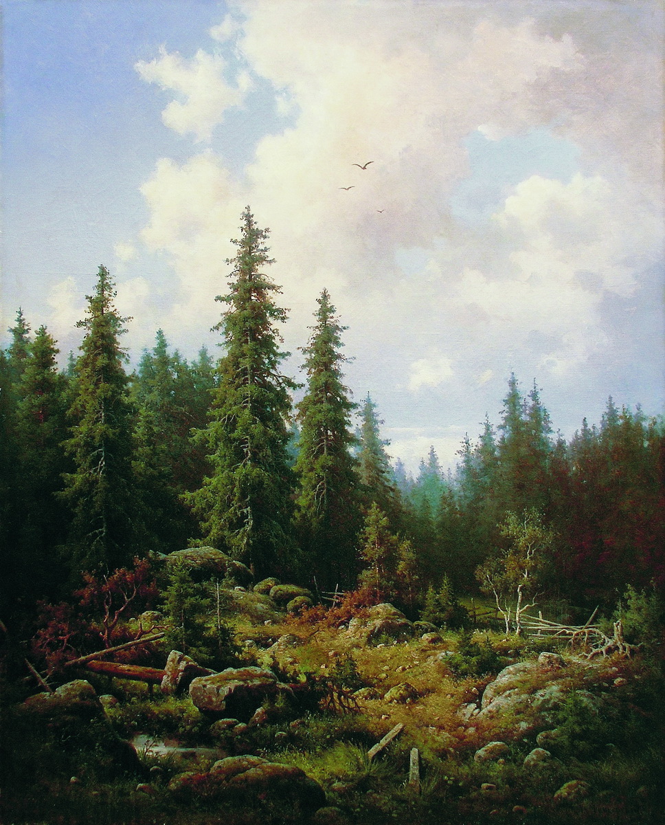 Мещерский. Пейзаж с елями. 1860-е