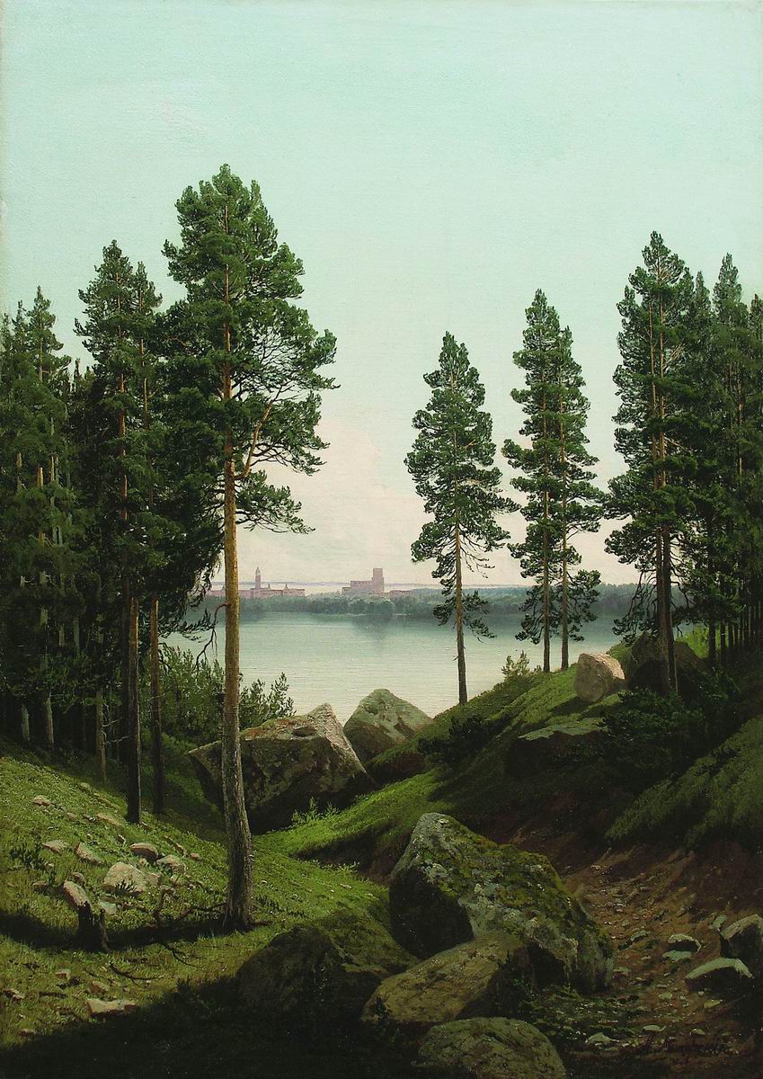 Мещерский. Пейзаж с озером. 1870-е