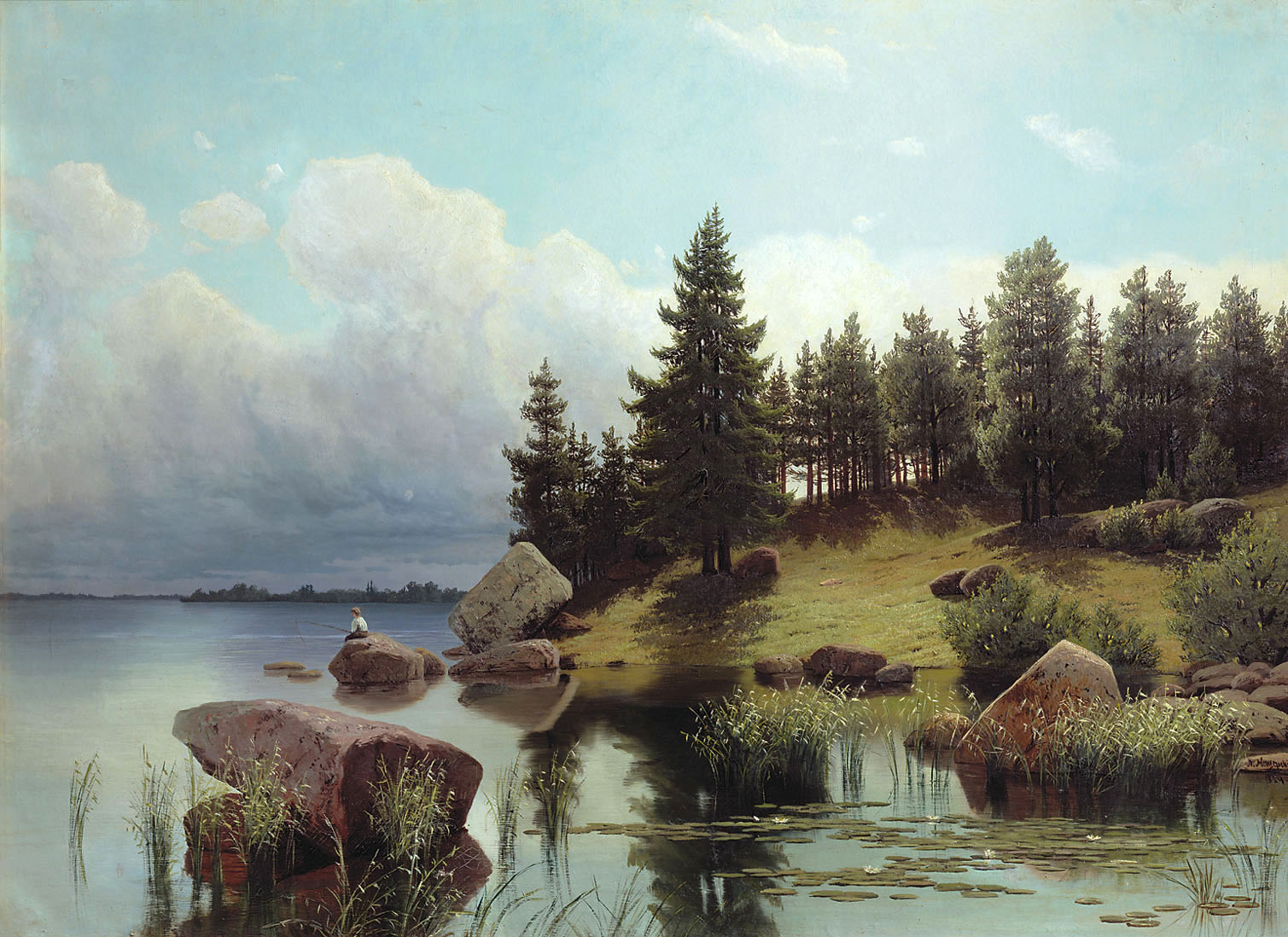 Мещерский. У лесного озера. 1884