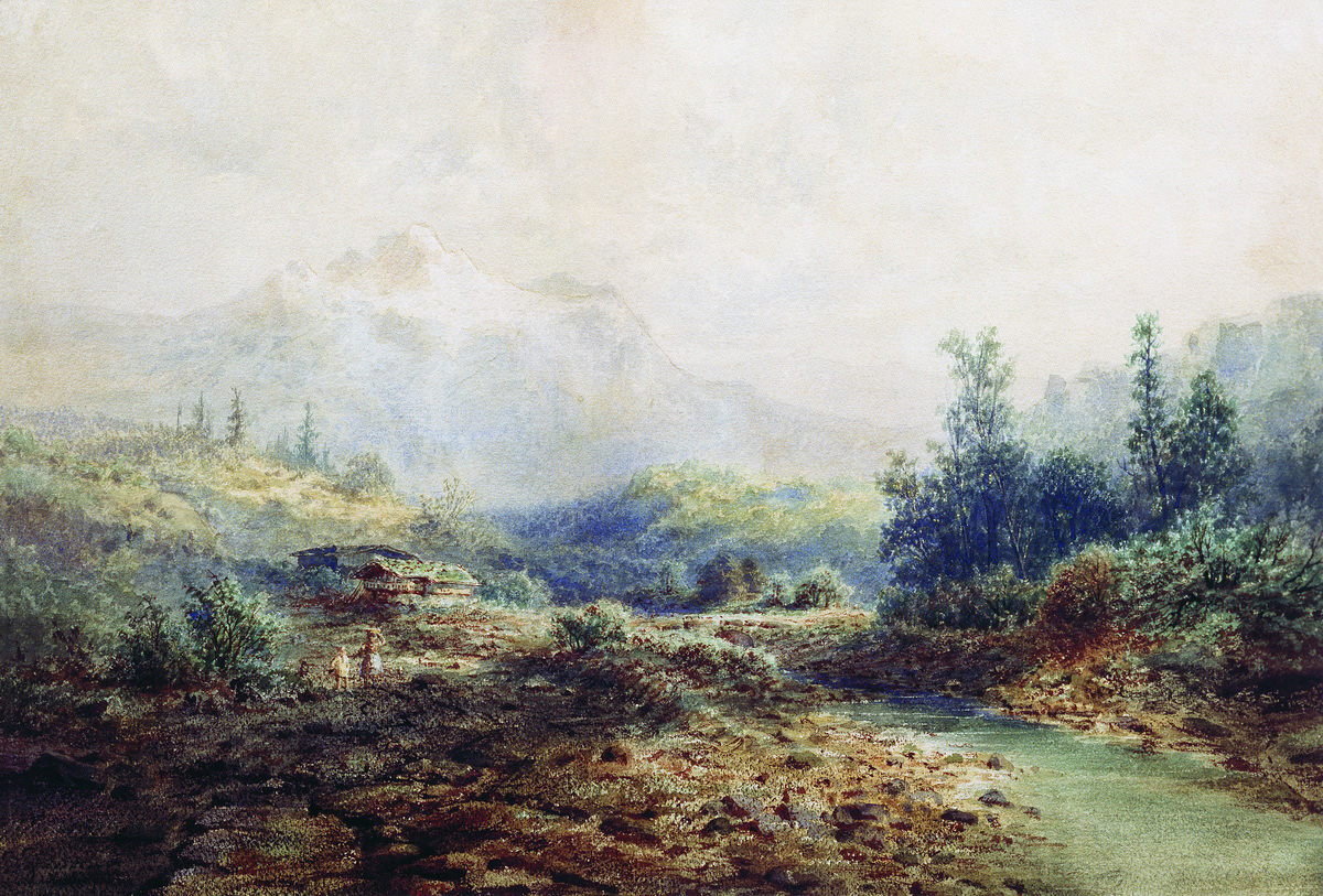 Мещерский. Горная речка на Кавказе. 1889