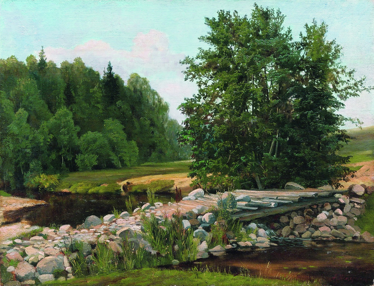 Мещерский. Мостик через речку. Летний день. 1890-е