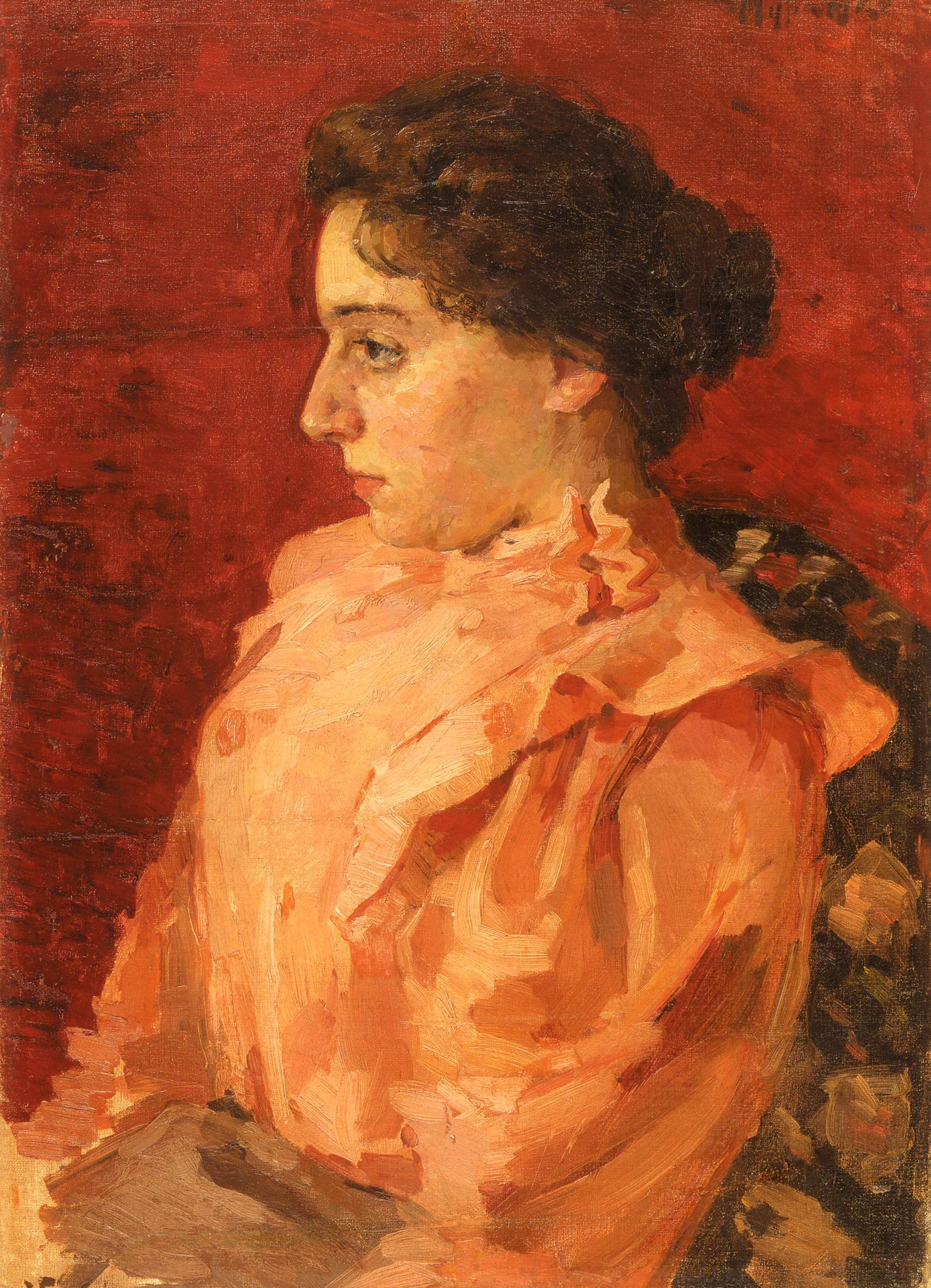 Мурашко А.. Девушка в розовой блузке. Портрет З. Акининой (Евдокимовой) . 1895