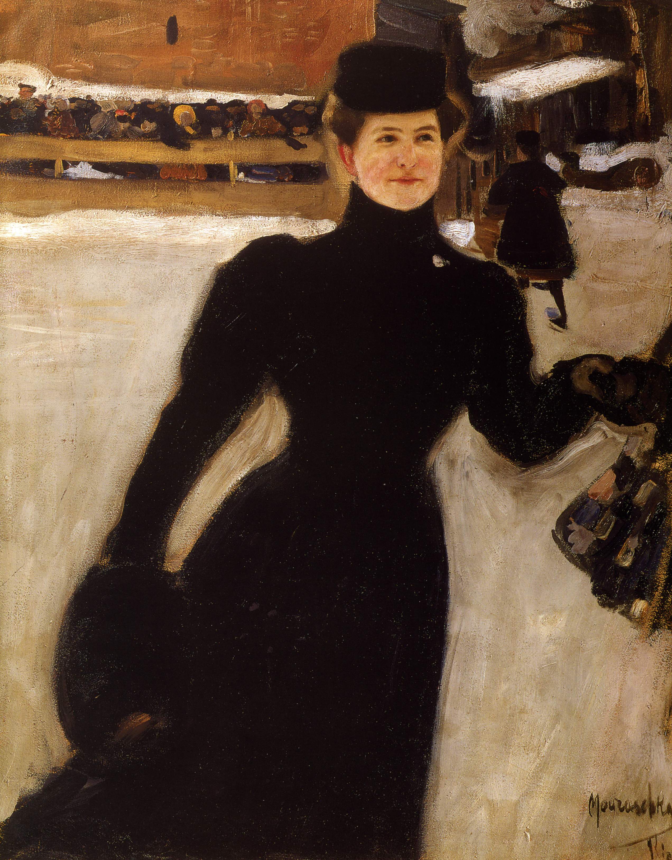 Мурашко А.. На катке. (Портрет О.И. Мурашко) . 1905