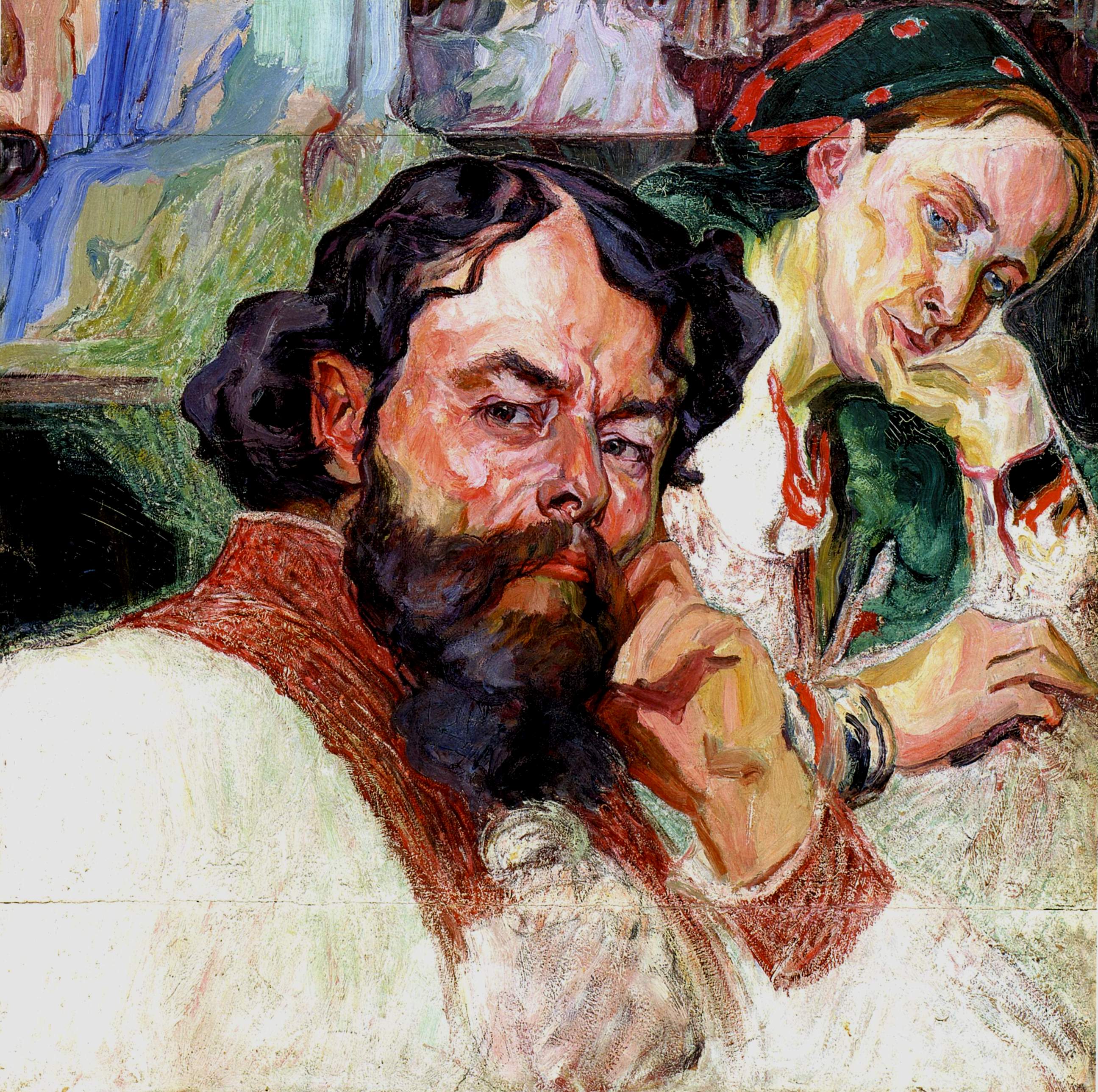 Новаковский. Автопортрет с женой . 1910-е