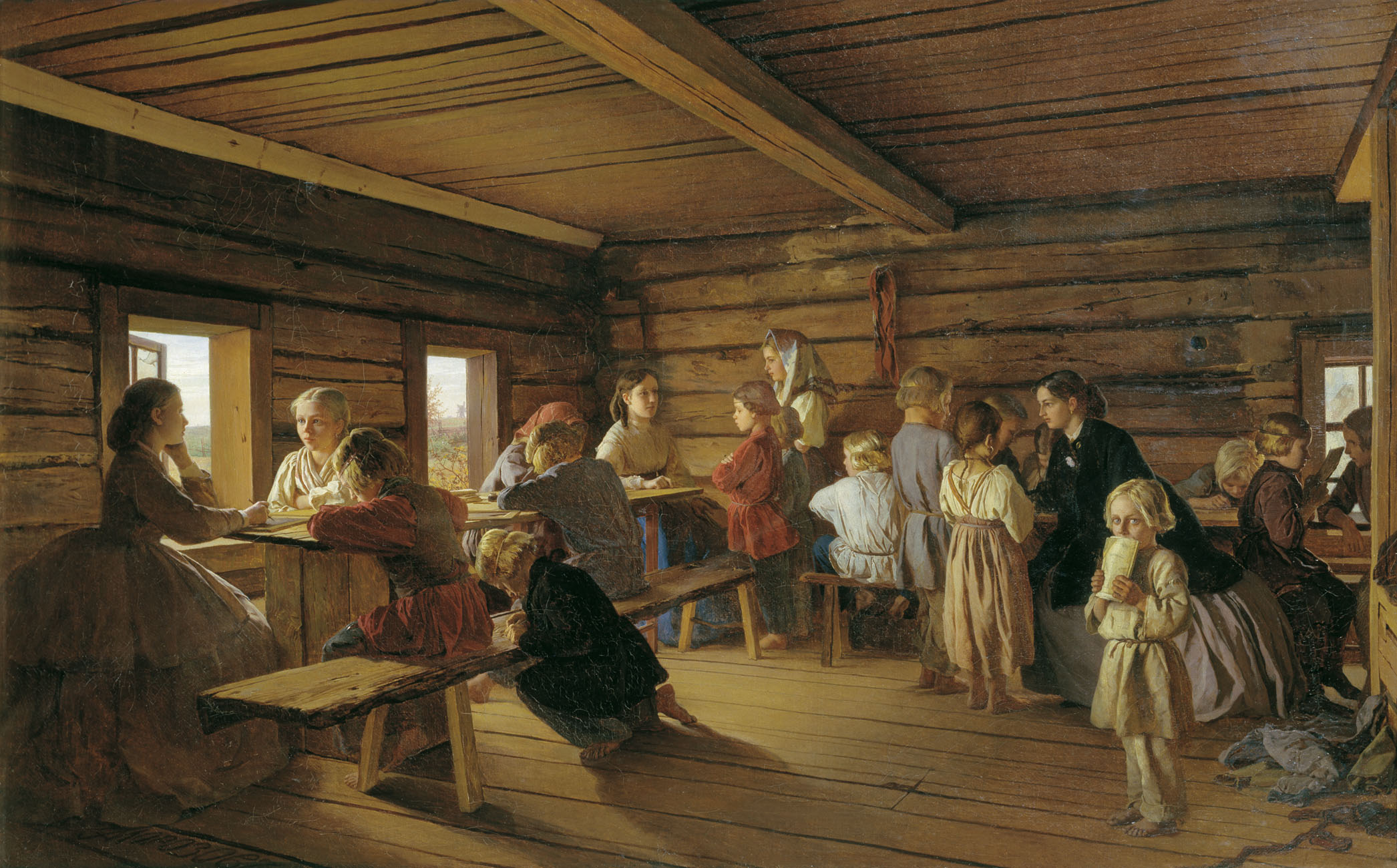 Морозов А.. Сельская бесплатная школа. 1865