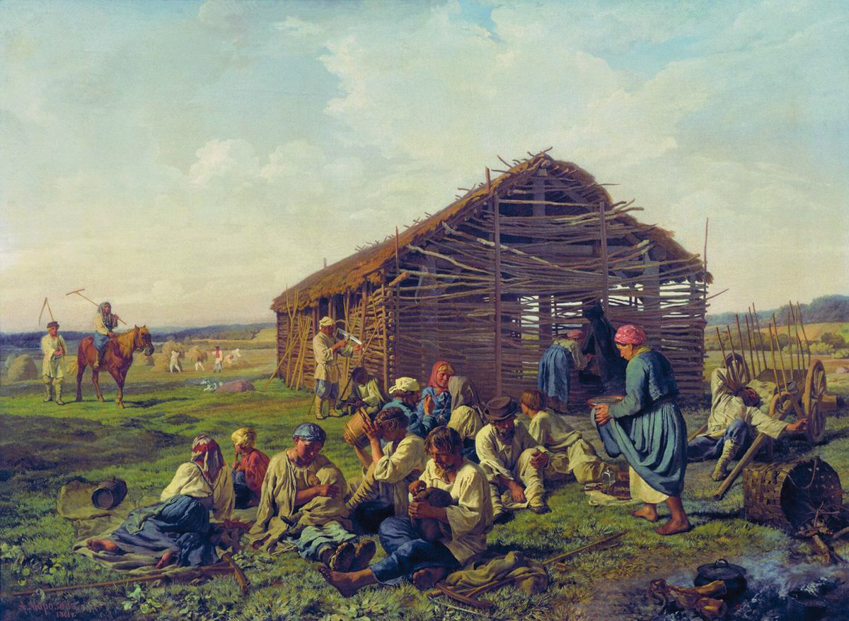 Морозов А.. Отдых на сенокосе. 1861