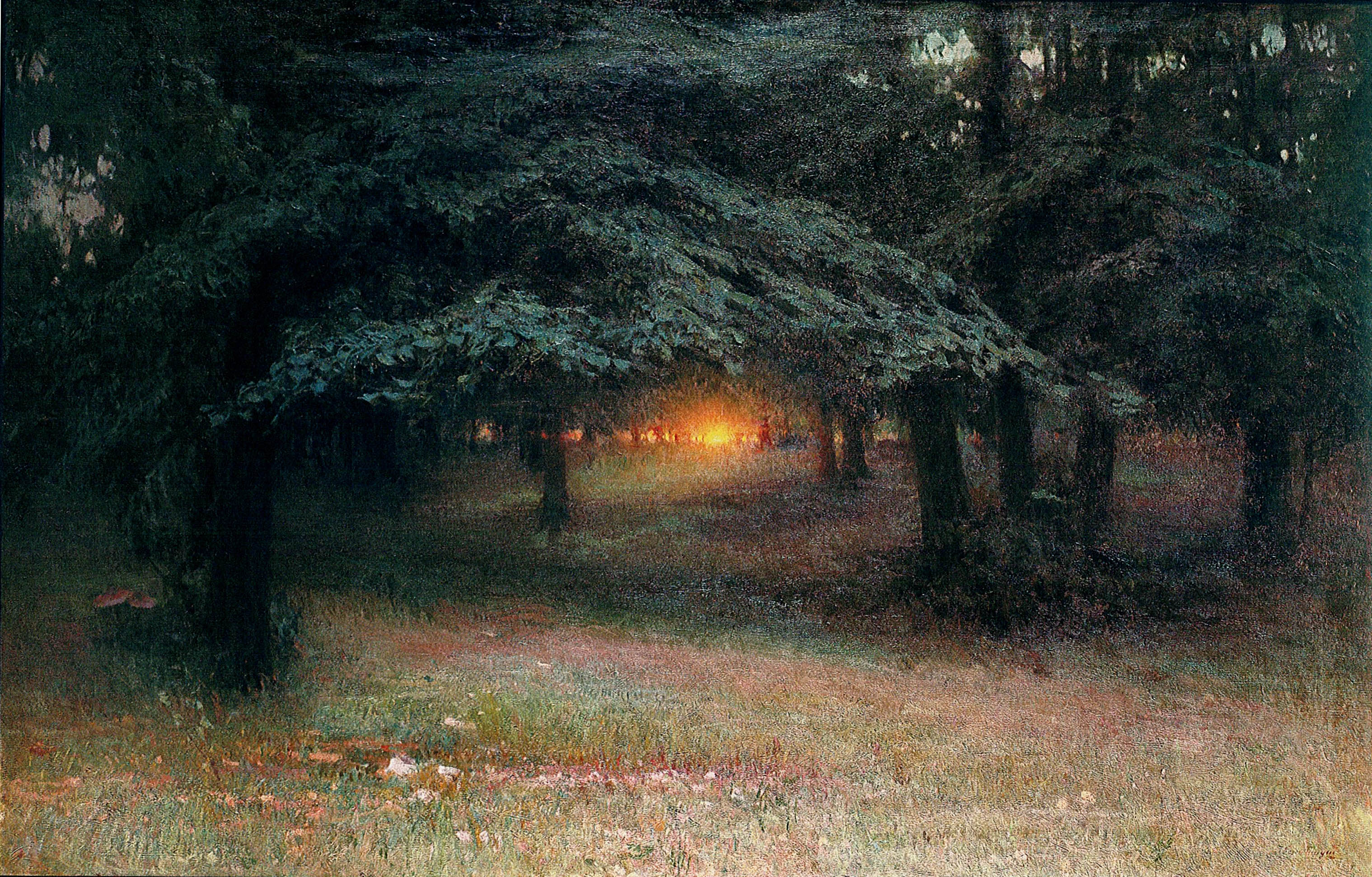 Труш. Закат солнца в лесу. 1904