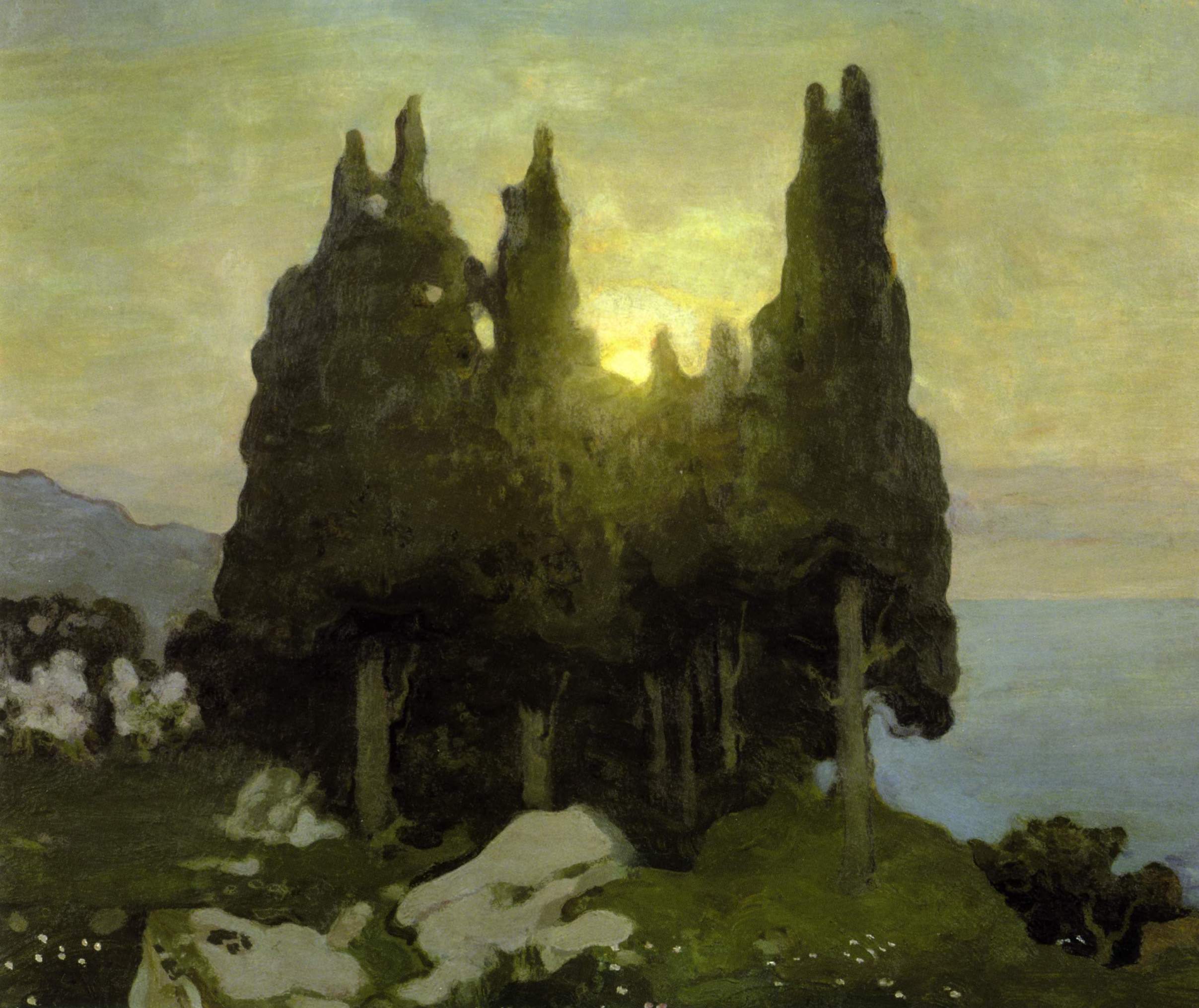 Труш. Пейзаж с кипарисами. 1898-1902