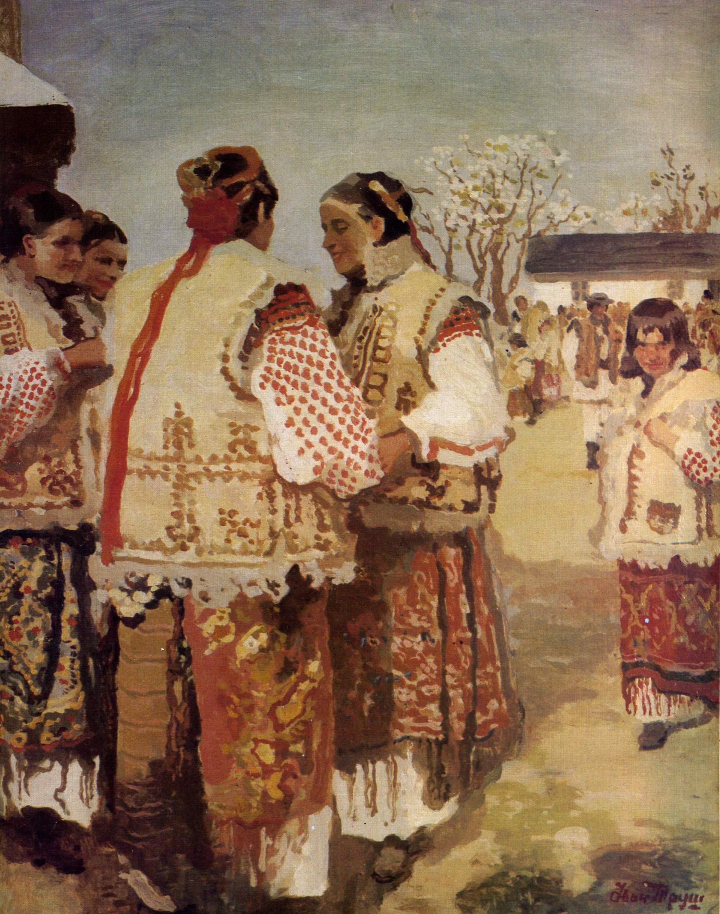 Труш. Гуцулки у церкви. 1920-е