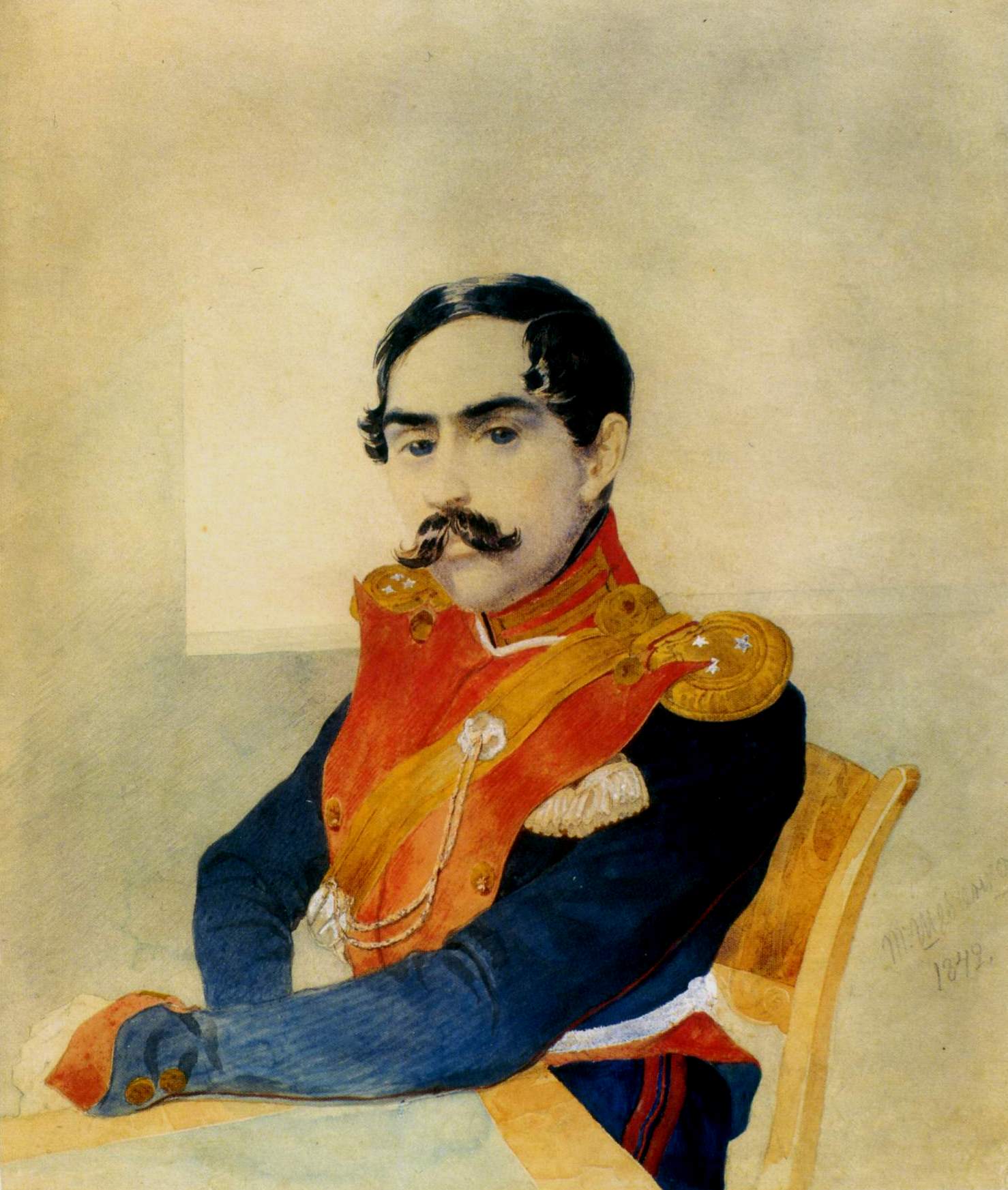 Шевченко Т.. Портрет Николая Соколовского. 1842