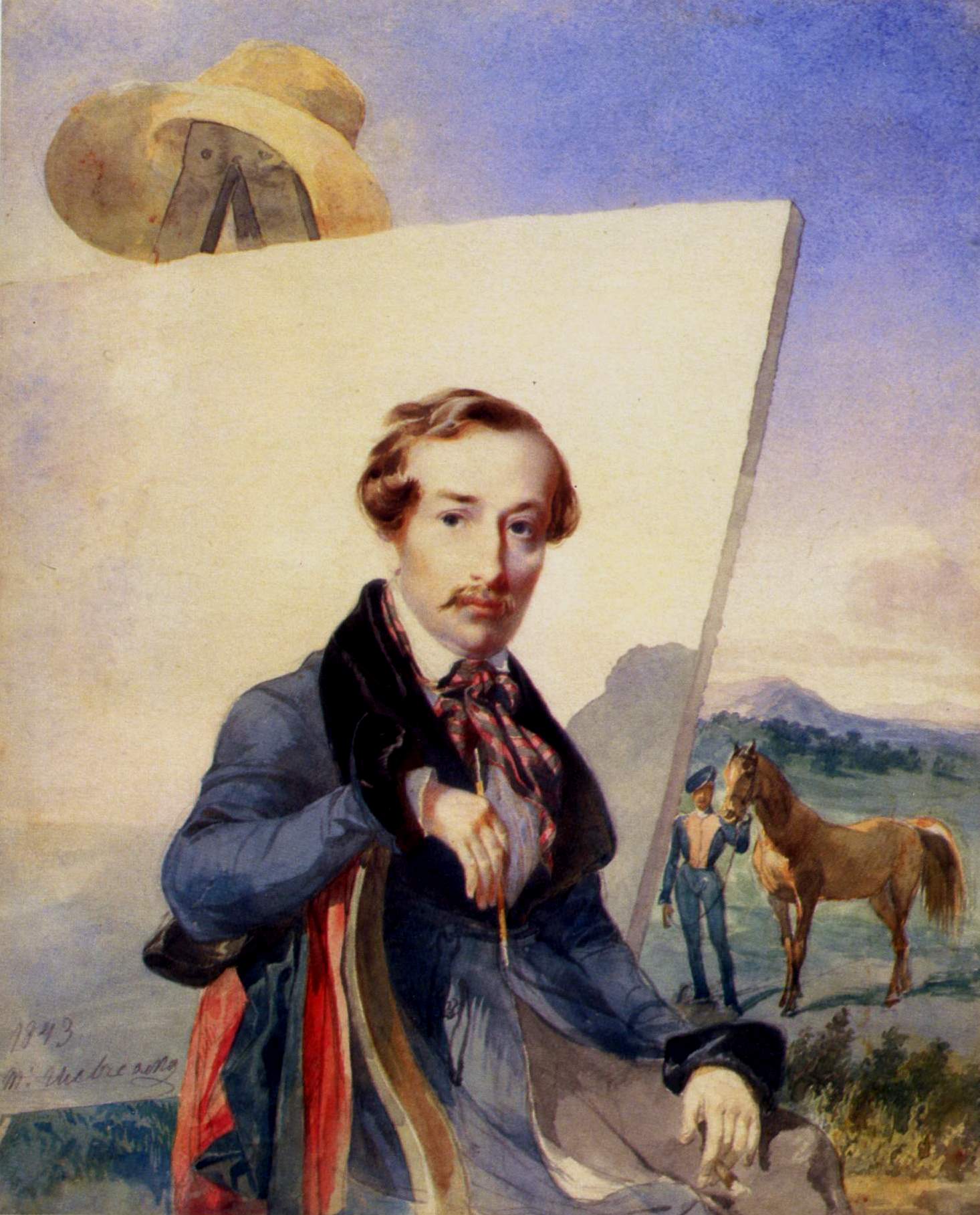 Шевченко Т.. Портрет Александра Коцебу. 1843
