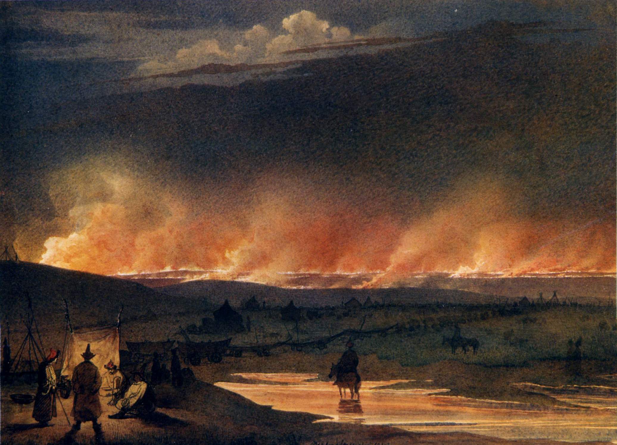 Шевченко Т.. Пожар в степи. 1848