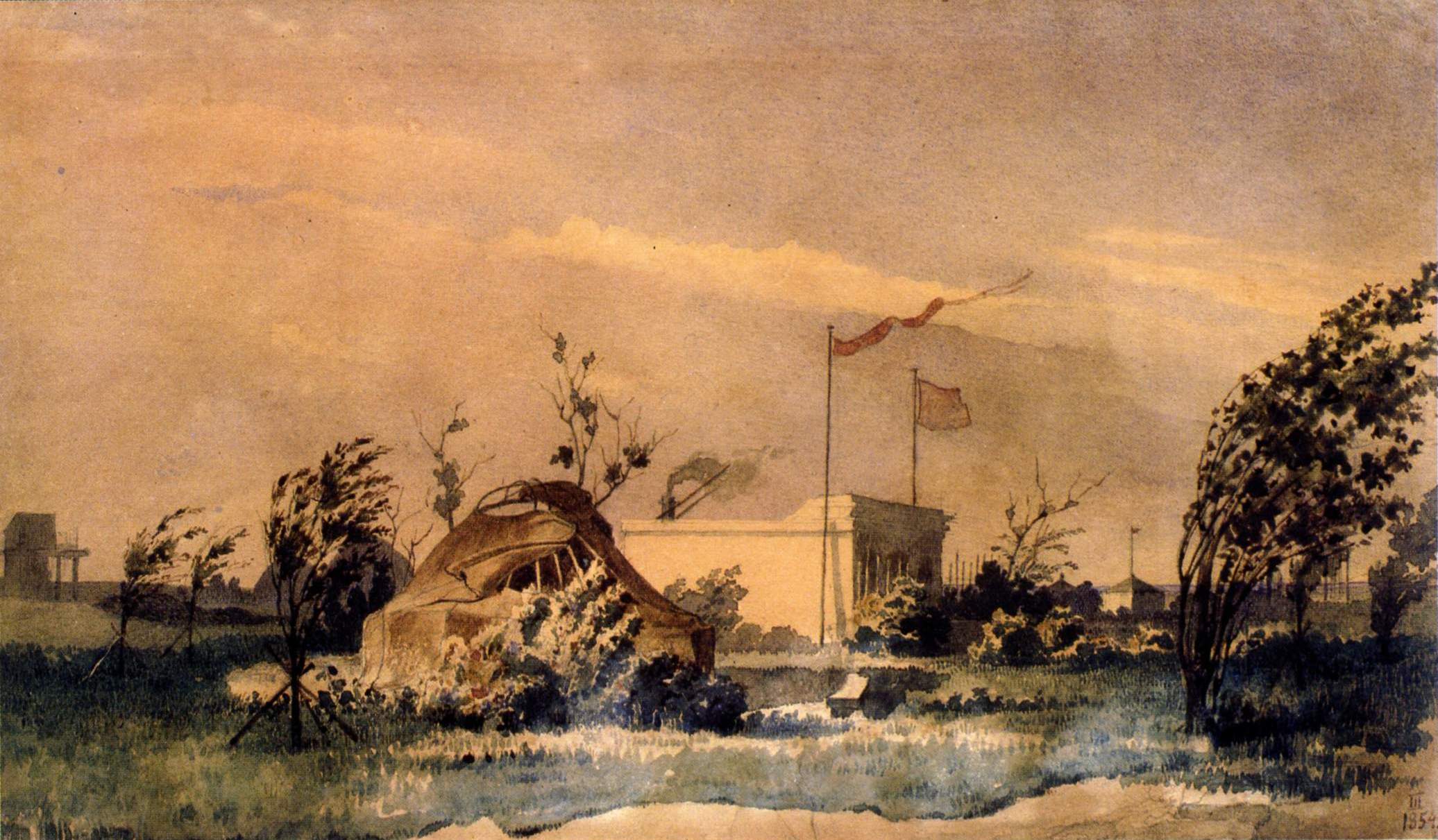 Шевченко Т.. Сад возле Новопетровского укрепления. 1854