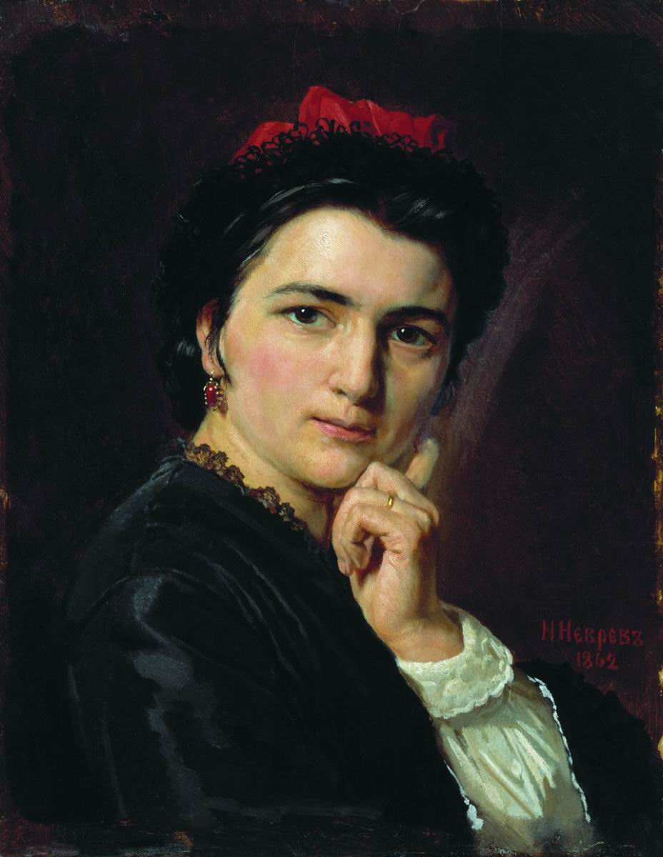 Неврев. Портрет певицы Лелевой-Люцанской. 1862