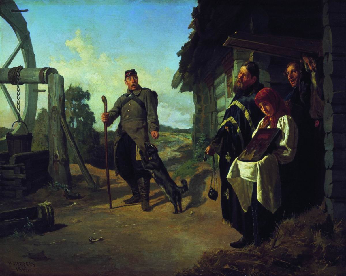 Неврев. Возвращение солдата на родину. 1869