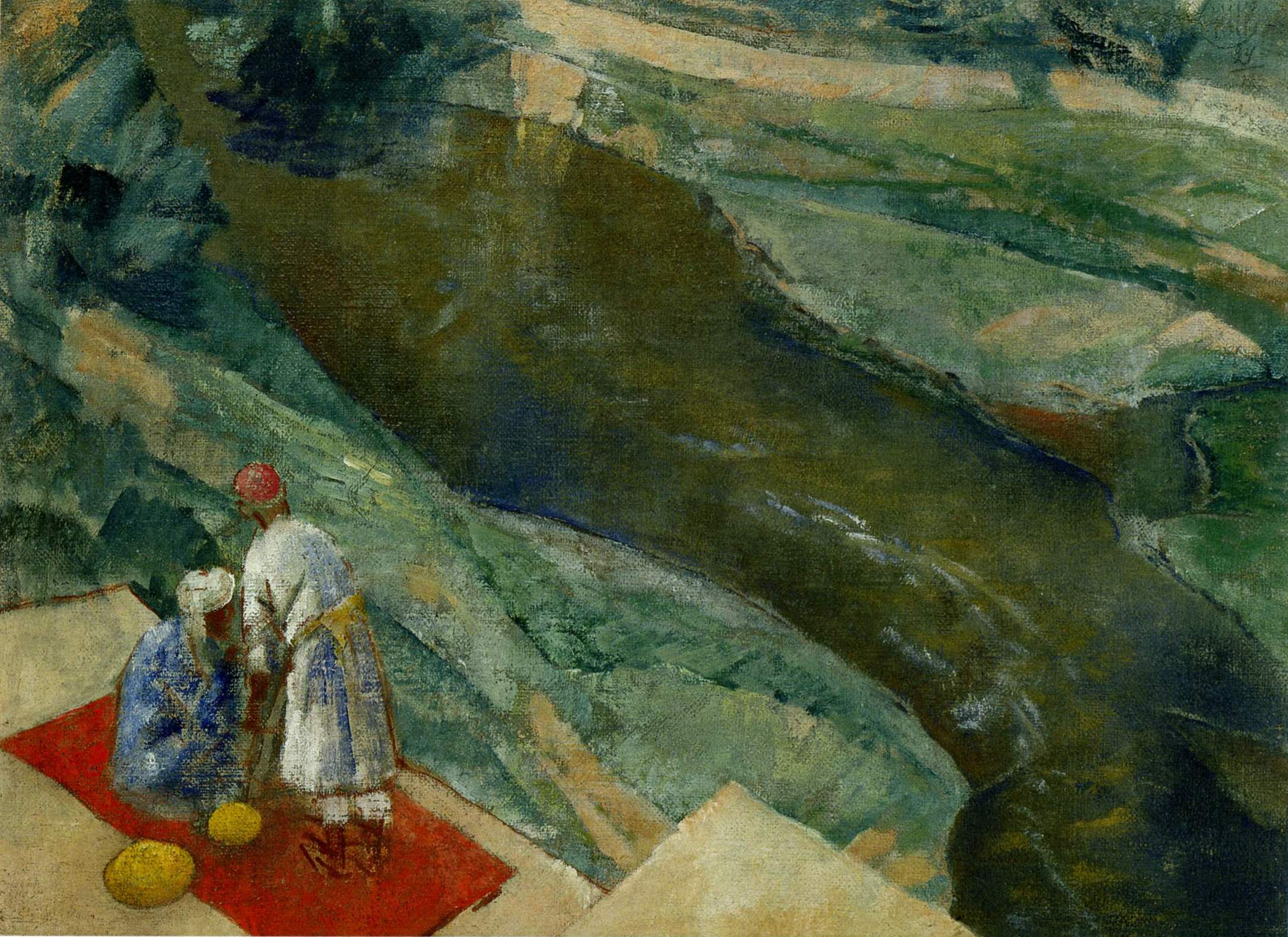 Петров-Водкин. Завтрак у арыка . 1921