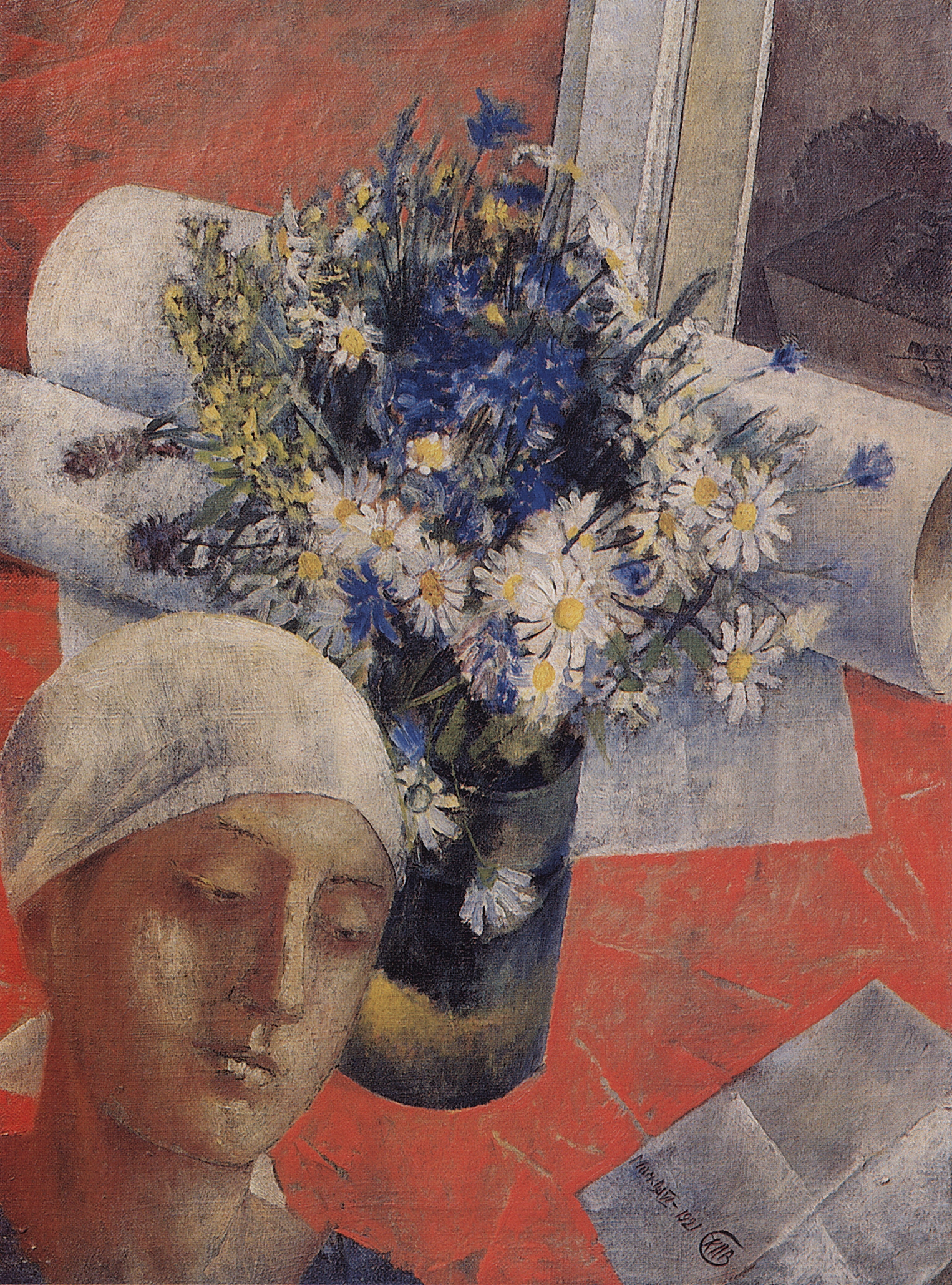 Петров-Водкин. Натюрморт (с женской головкой). 1921