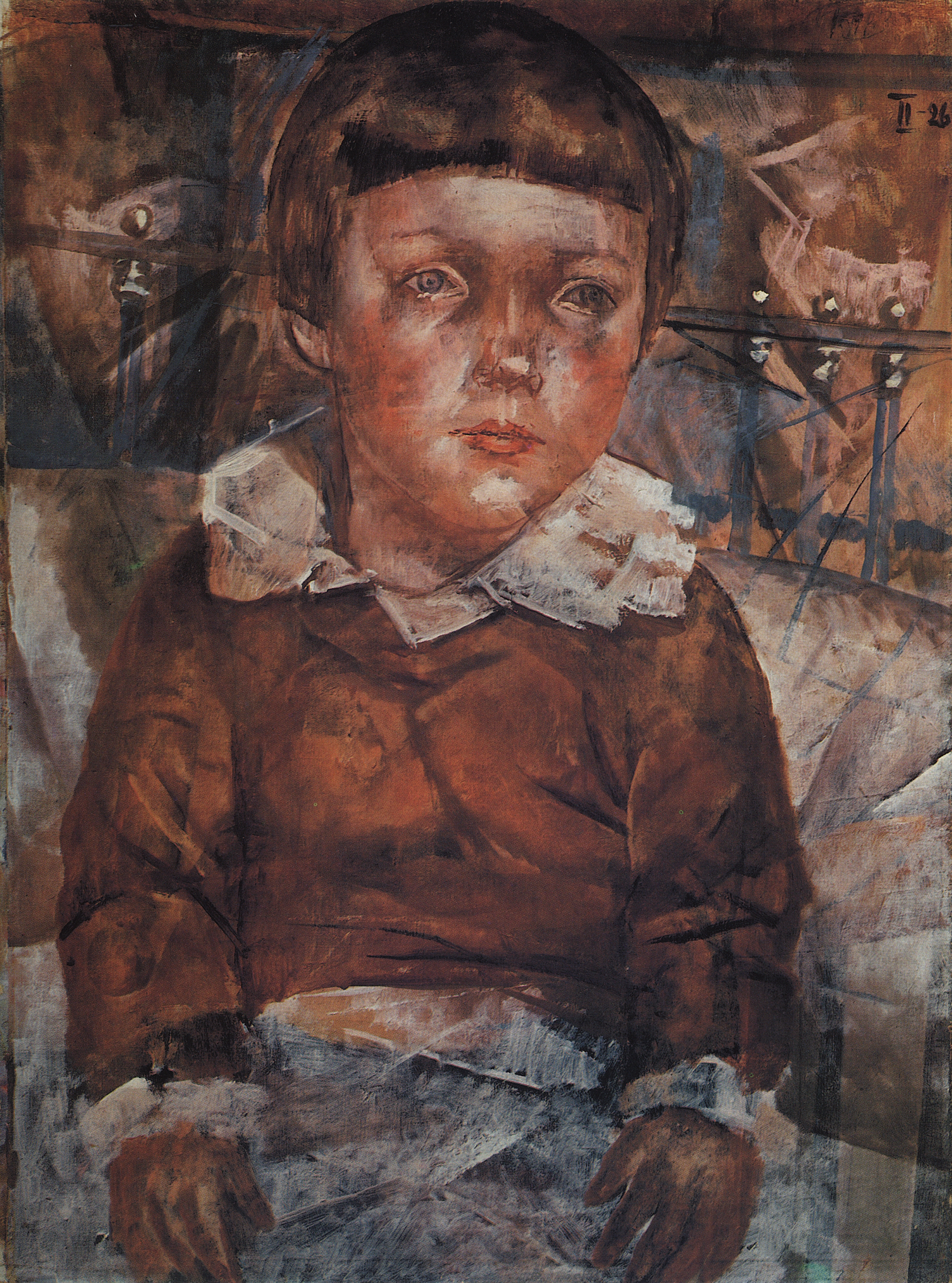 Петров-Водкин. Ленушка в кровати. 1926