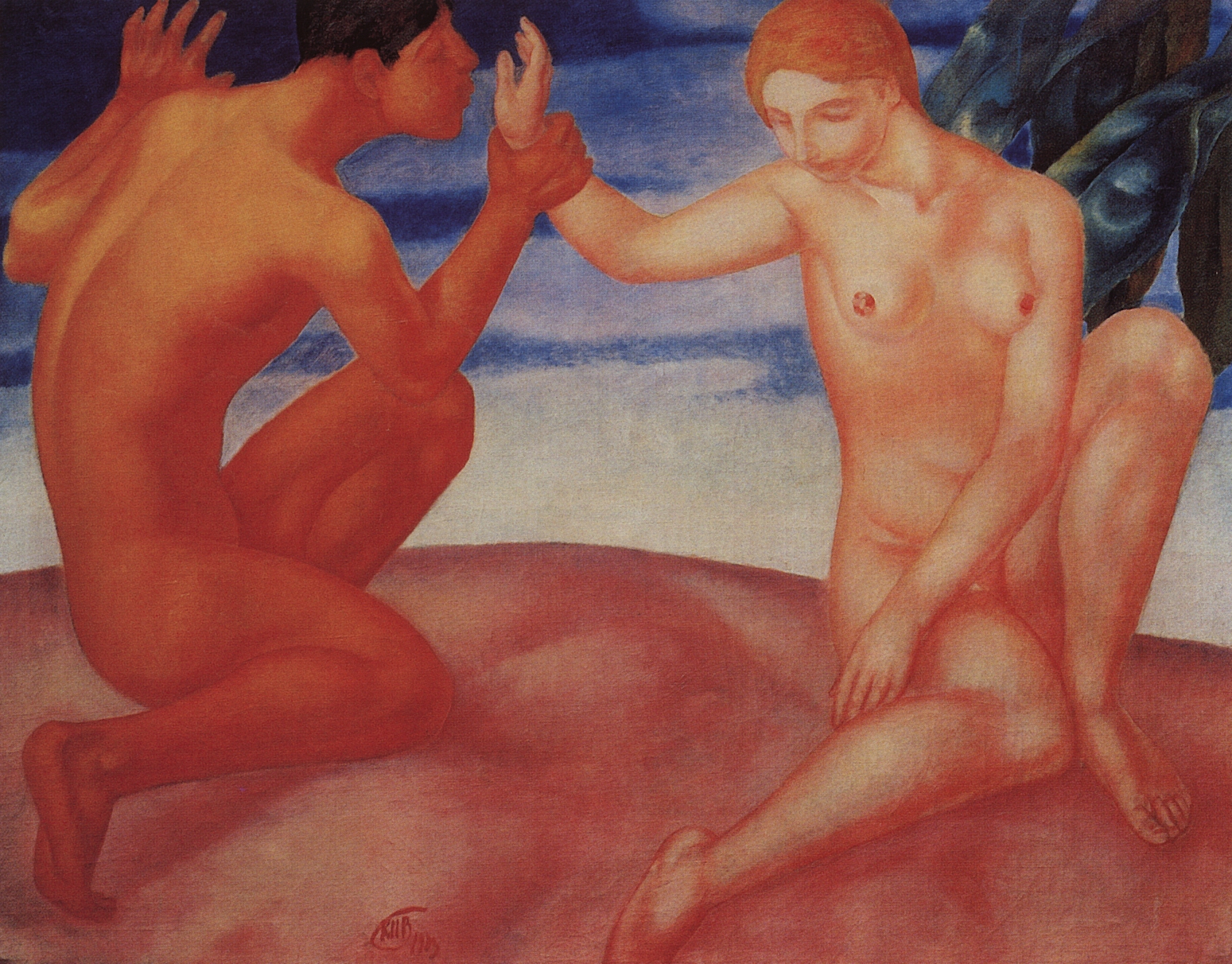 Петров-Водкин. Юность (Поцелуй). 1913
