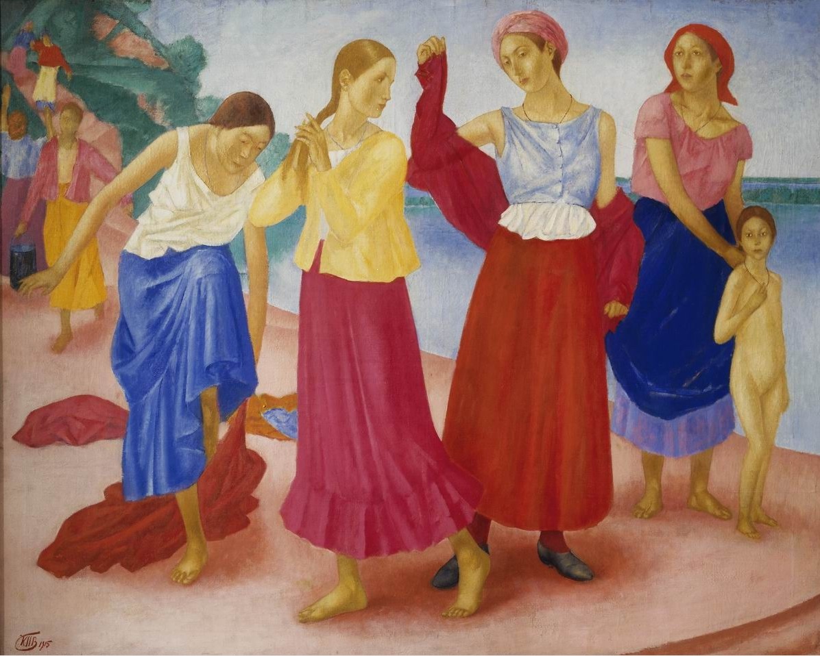 Петров-Водкин. Девушки на Волге. 1915