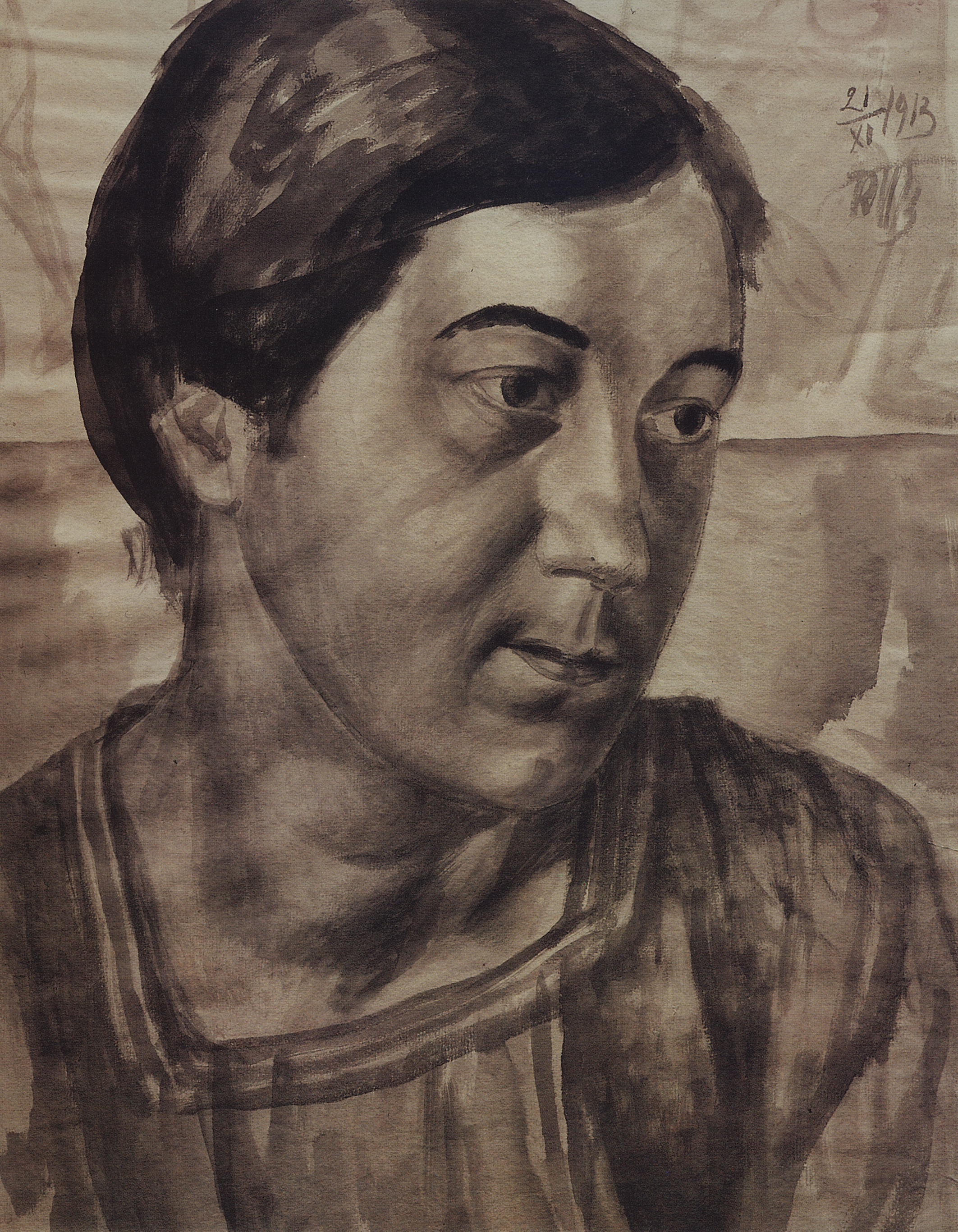 Петров-Водкин. Портрет жены художника. 1913