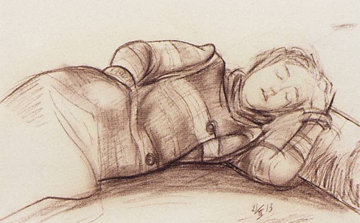 Петров-Водкин. Спящая женщина. 1913