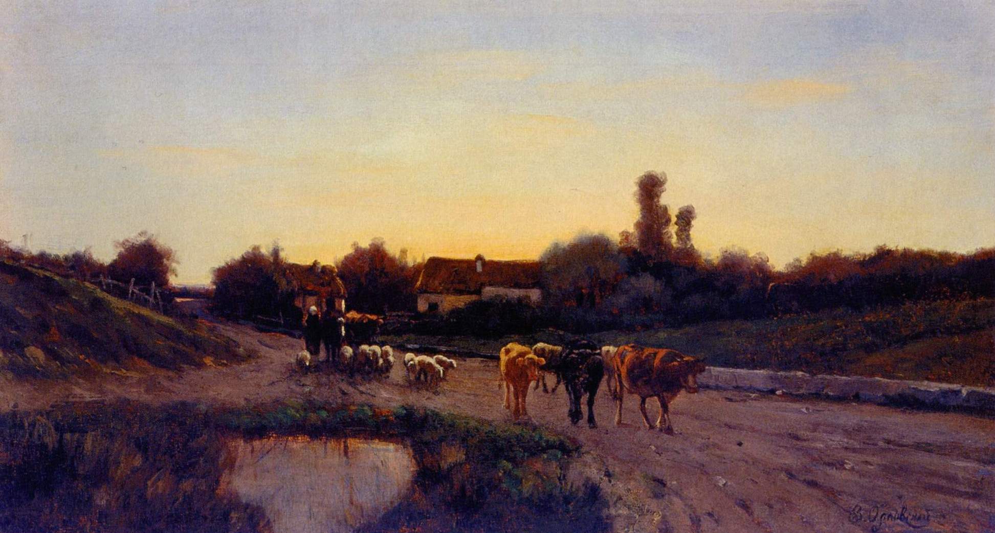 Орловский В.. На околице села. 1870-е
