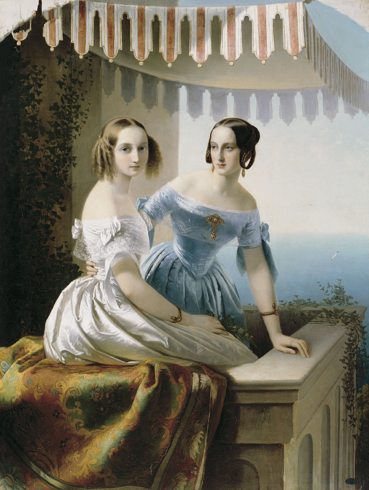 Нефф. Портрет великих княжон Марии Николаевны и Ольги Николаевны. 1838