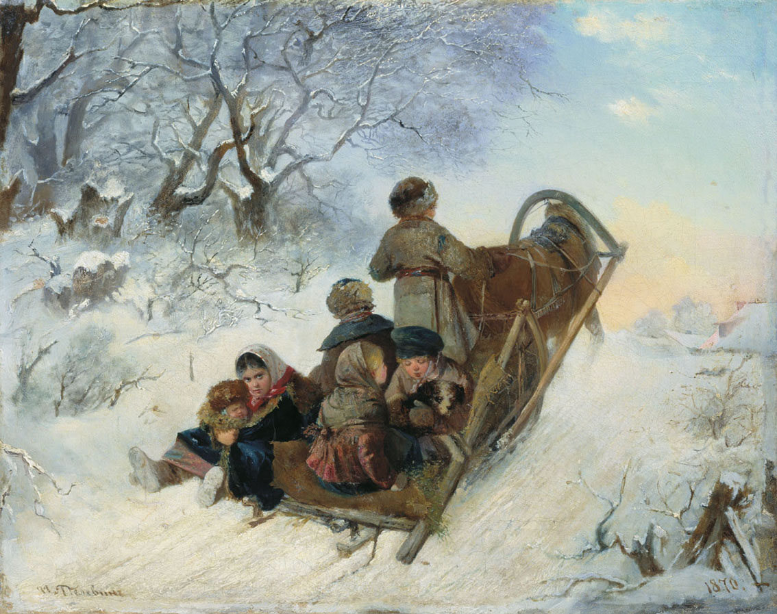 Пелевин. Дети в санях. 1870