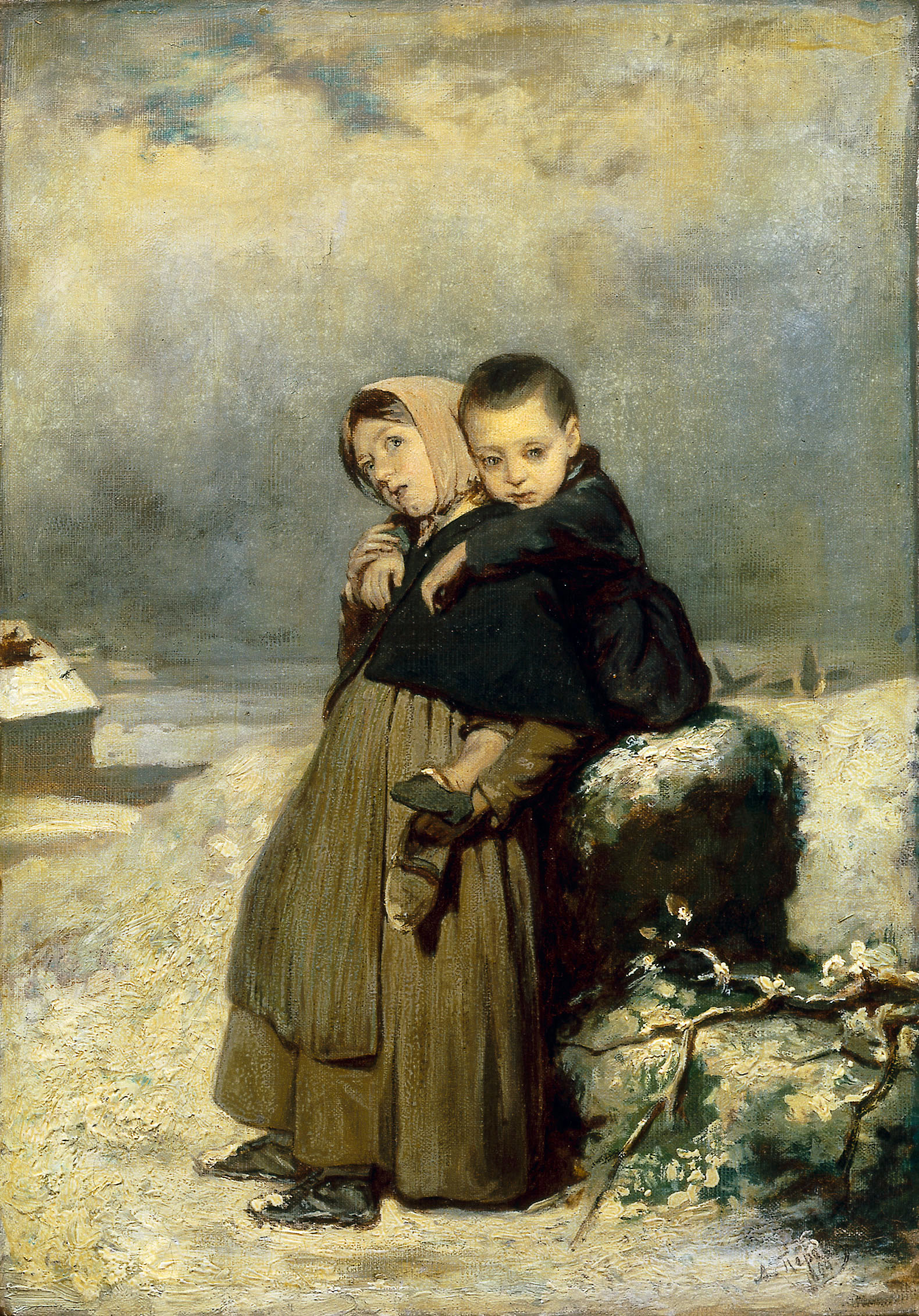 Перов. Дети-сироты на кладбище. 1864