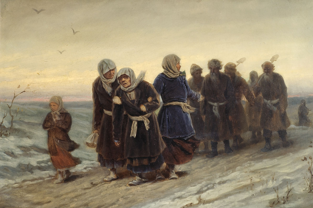Перов. Возвращение крестьян с похорон зимою. 1880