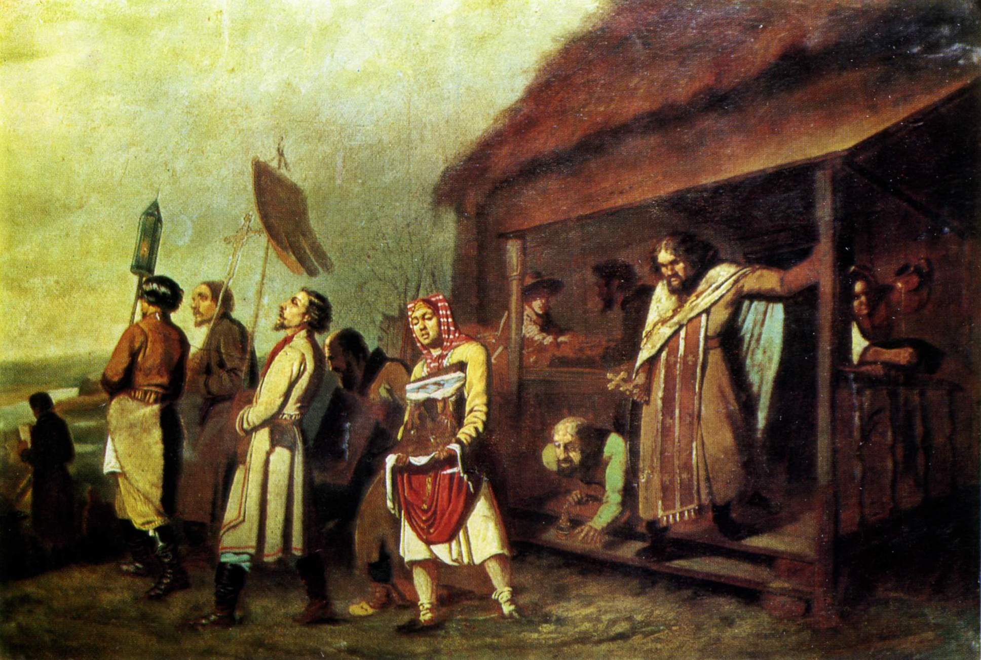 Перов. Сельский крестный ход на Пасху . 1861