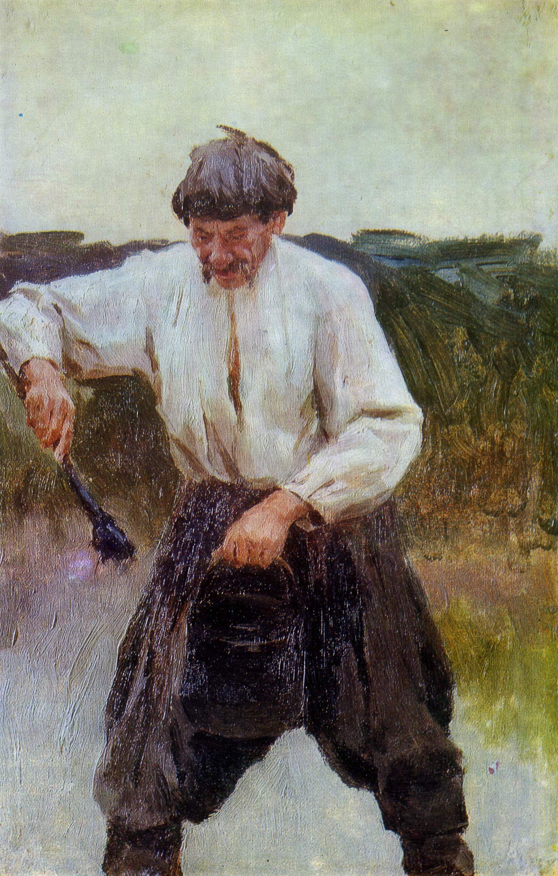 Пимоненко. Крестьянин с мазницей . 1900 