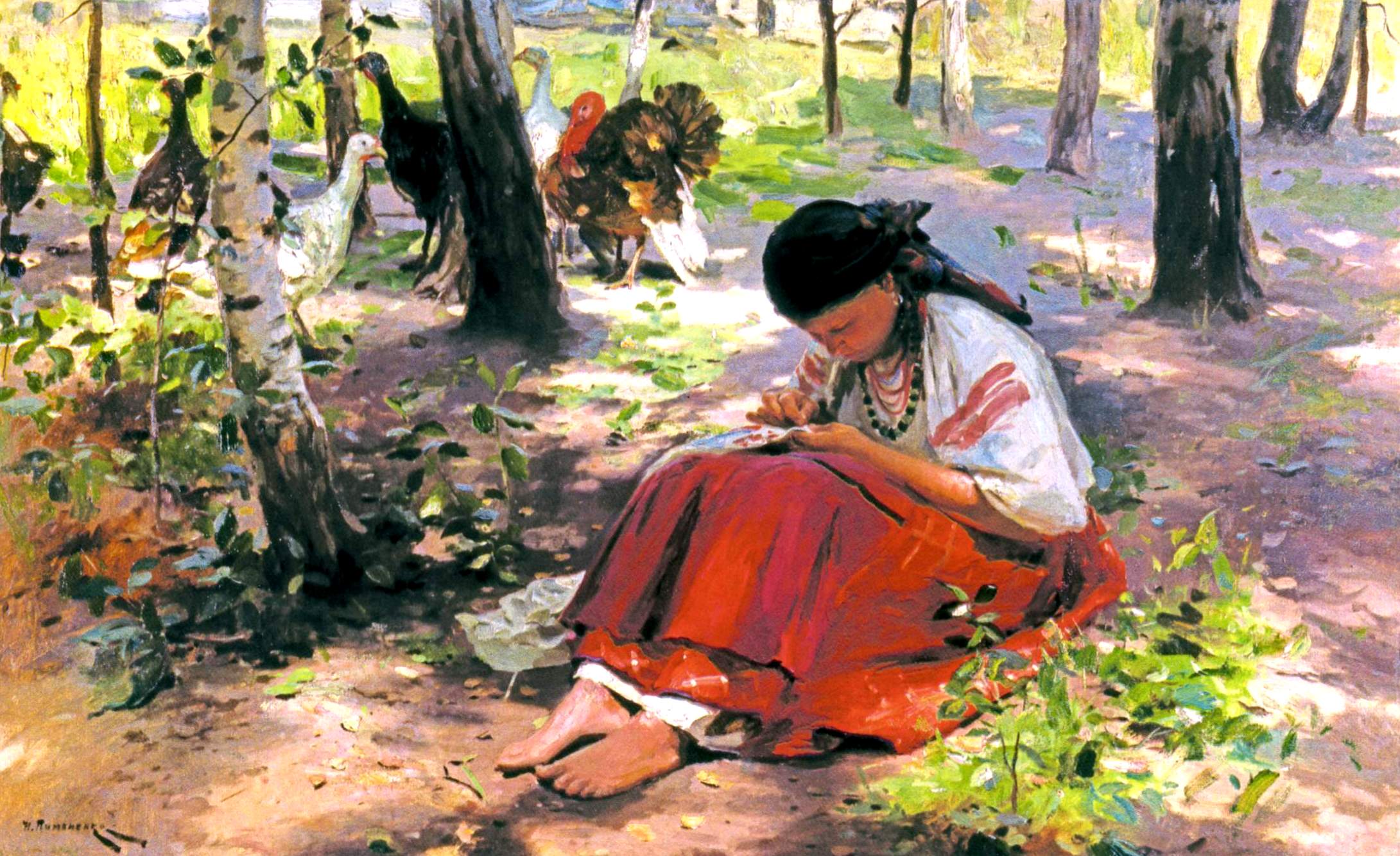 Пимоненко. В укромном уголке. Конец 1900-х