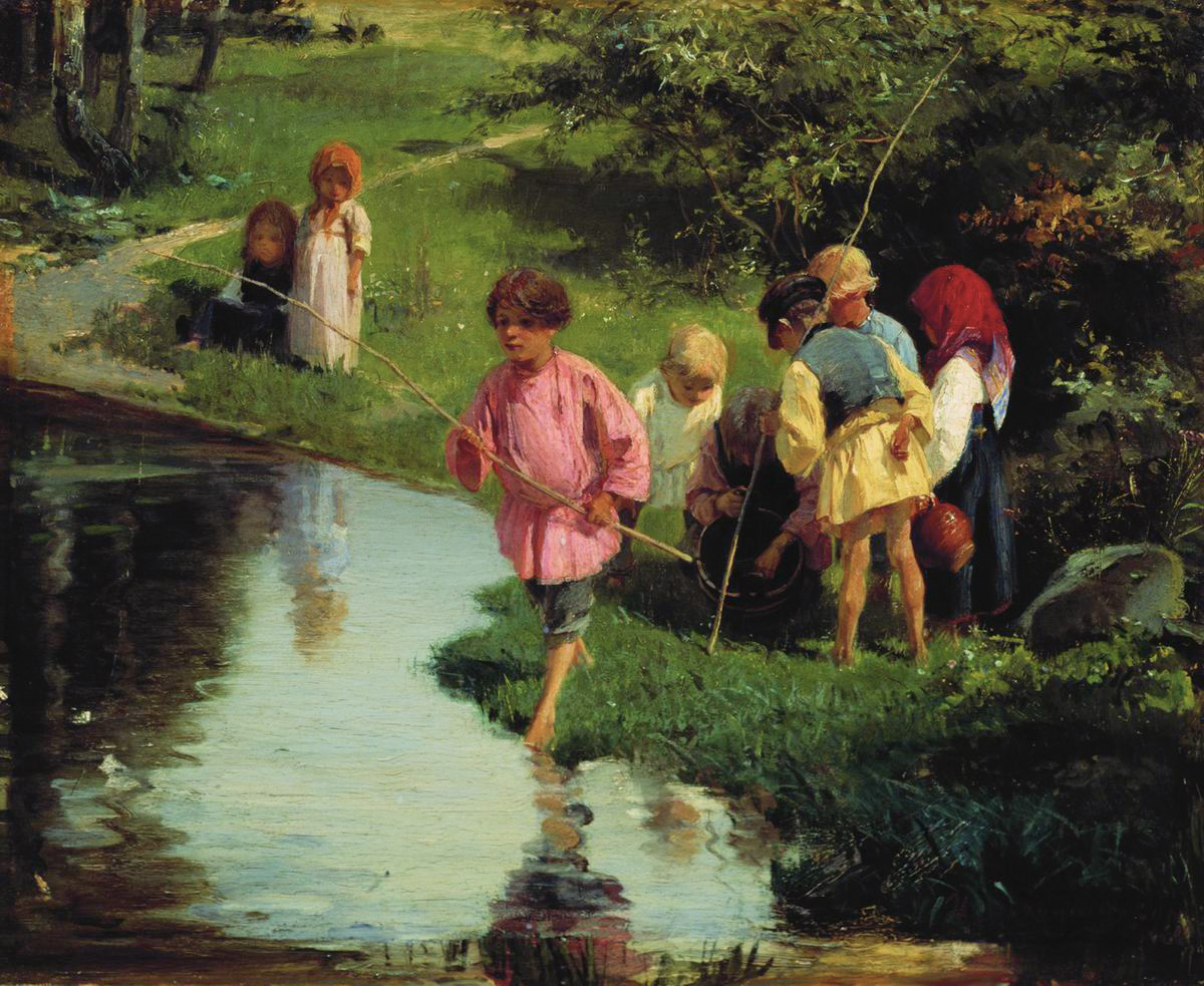 Прянишников. Дети на рыбалке. 1882