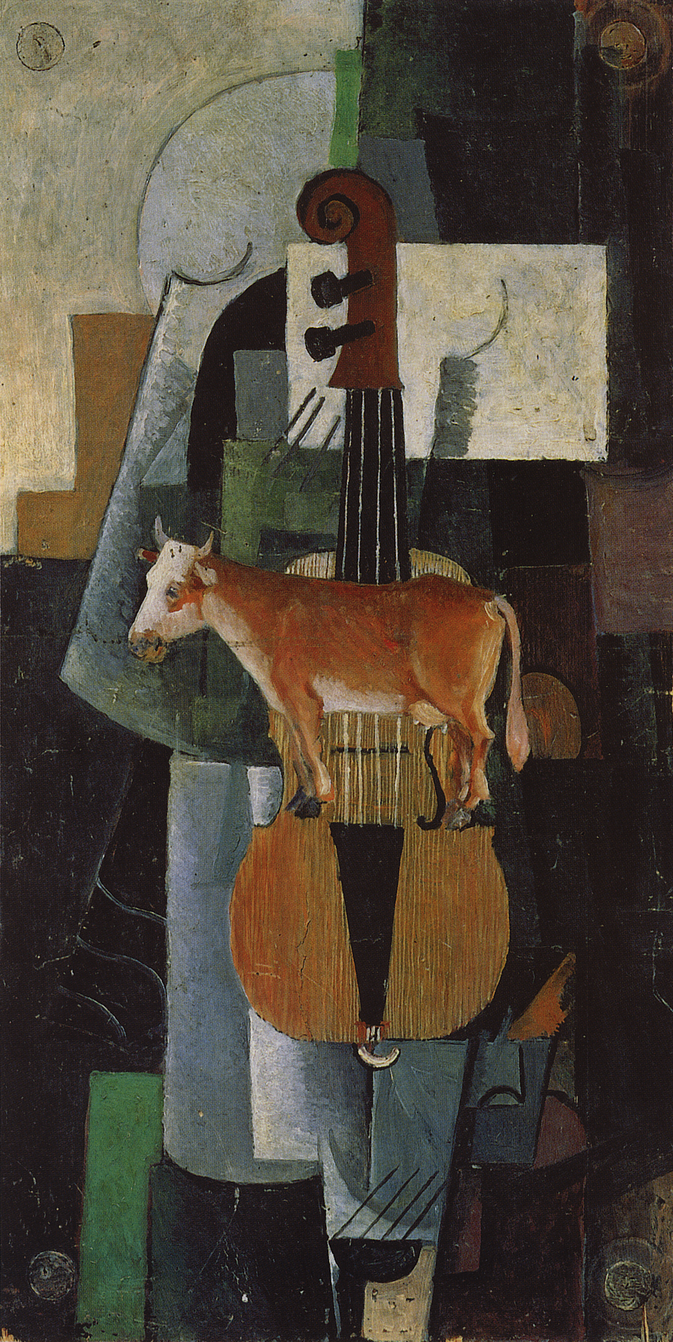 Малевич. Корова и скрипка. 1913