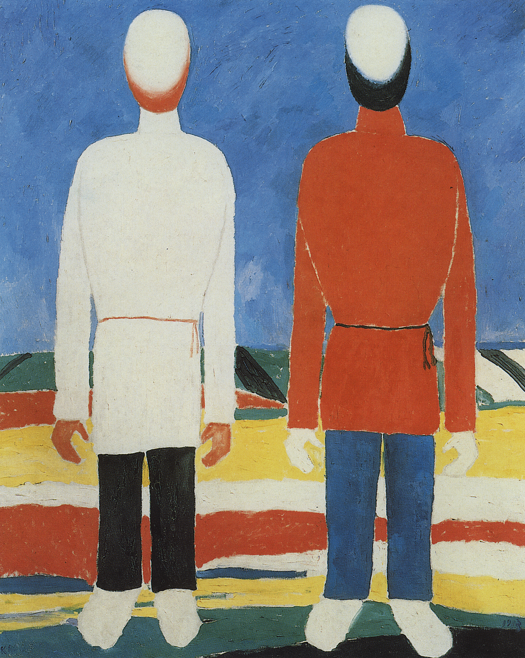 Малевич. Две мужские фигуры (В белом и красном). Начало 1930-х