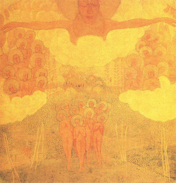 Малевич. Эскиз фресковой живописи. Торжество неба. 1907