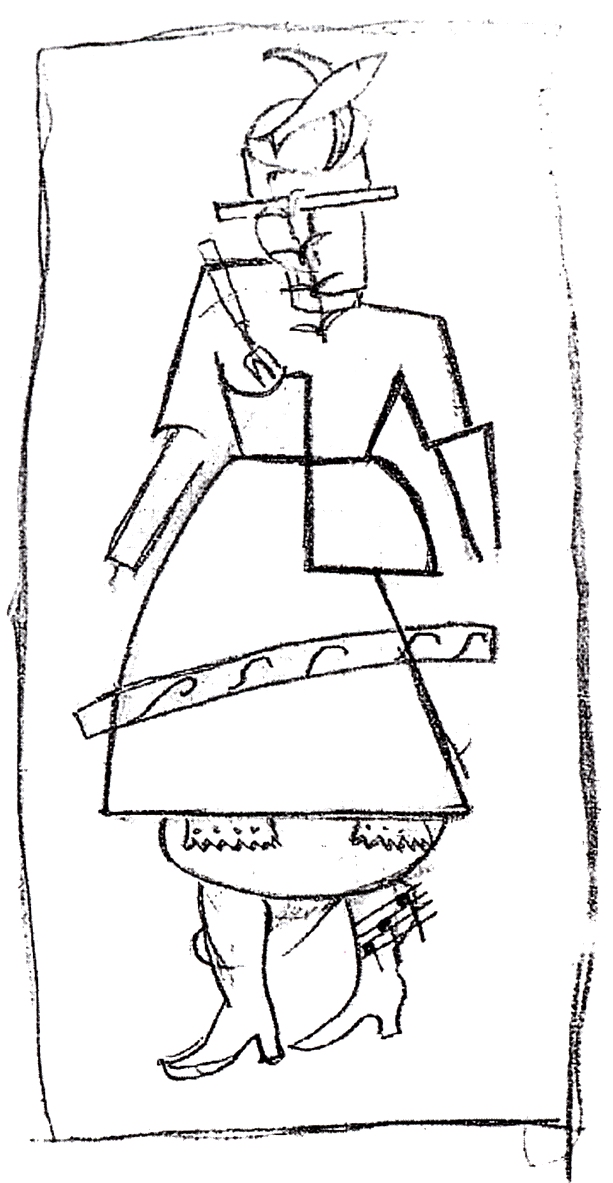 Малевич. Женщина. Алогичные фигуры мужчины и женщины. Около 1916