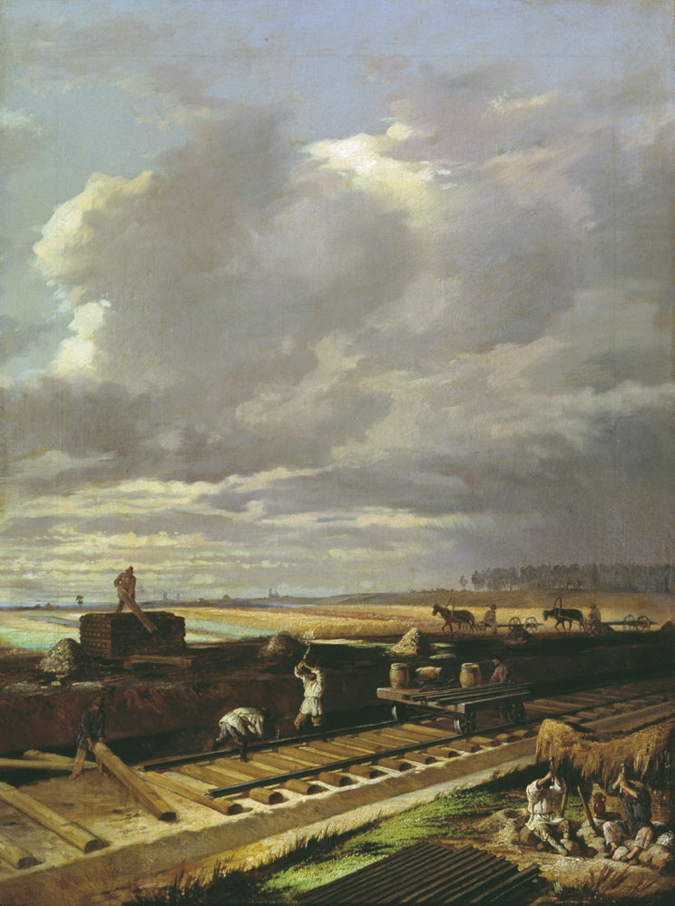 Пукирев. Строительство железной дороги. 1871