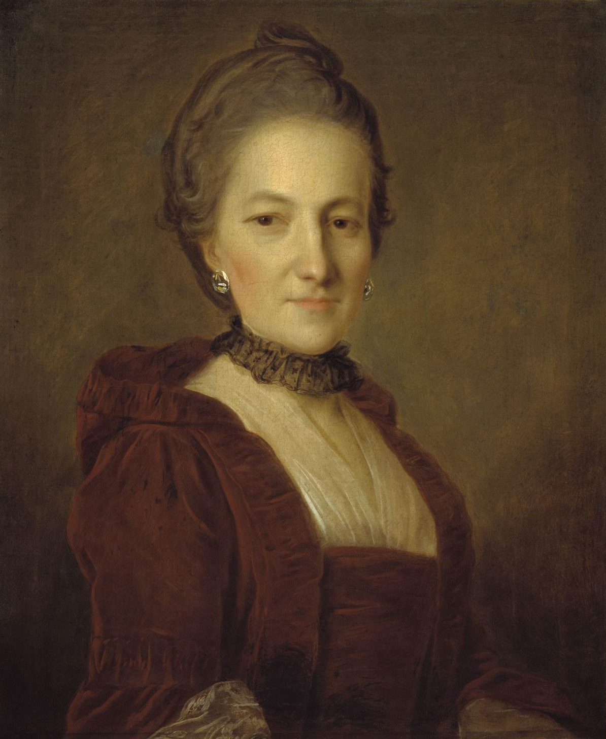 Рокотов. Портрет неизвестной в темно-красном платье. 1760-е